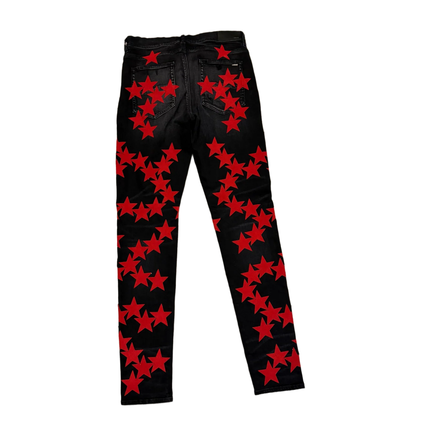Amiri 'Black/Red' Chemist Ultra Suede Star Jeans - Image 2