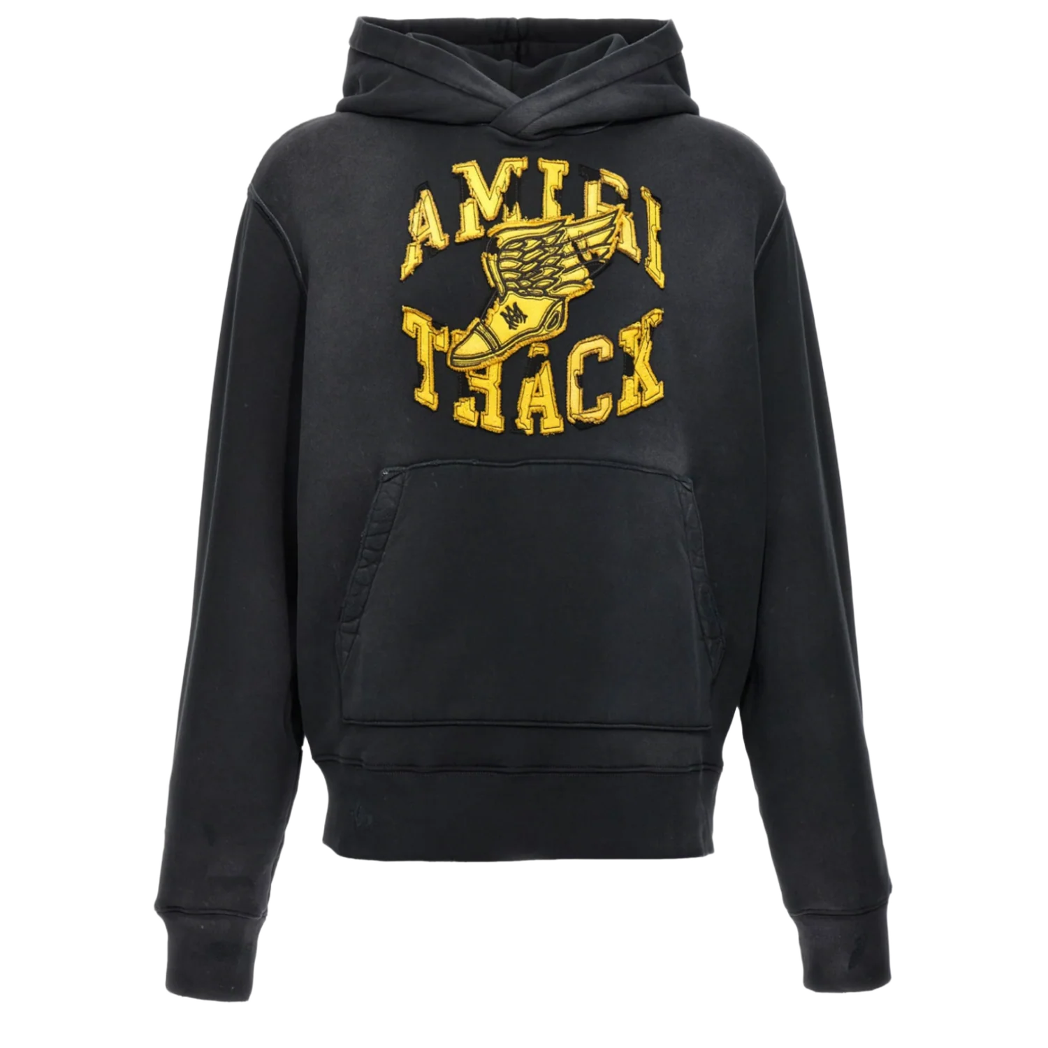 Amiri 'Black/ Yellow Track' Faded Black Hoodie