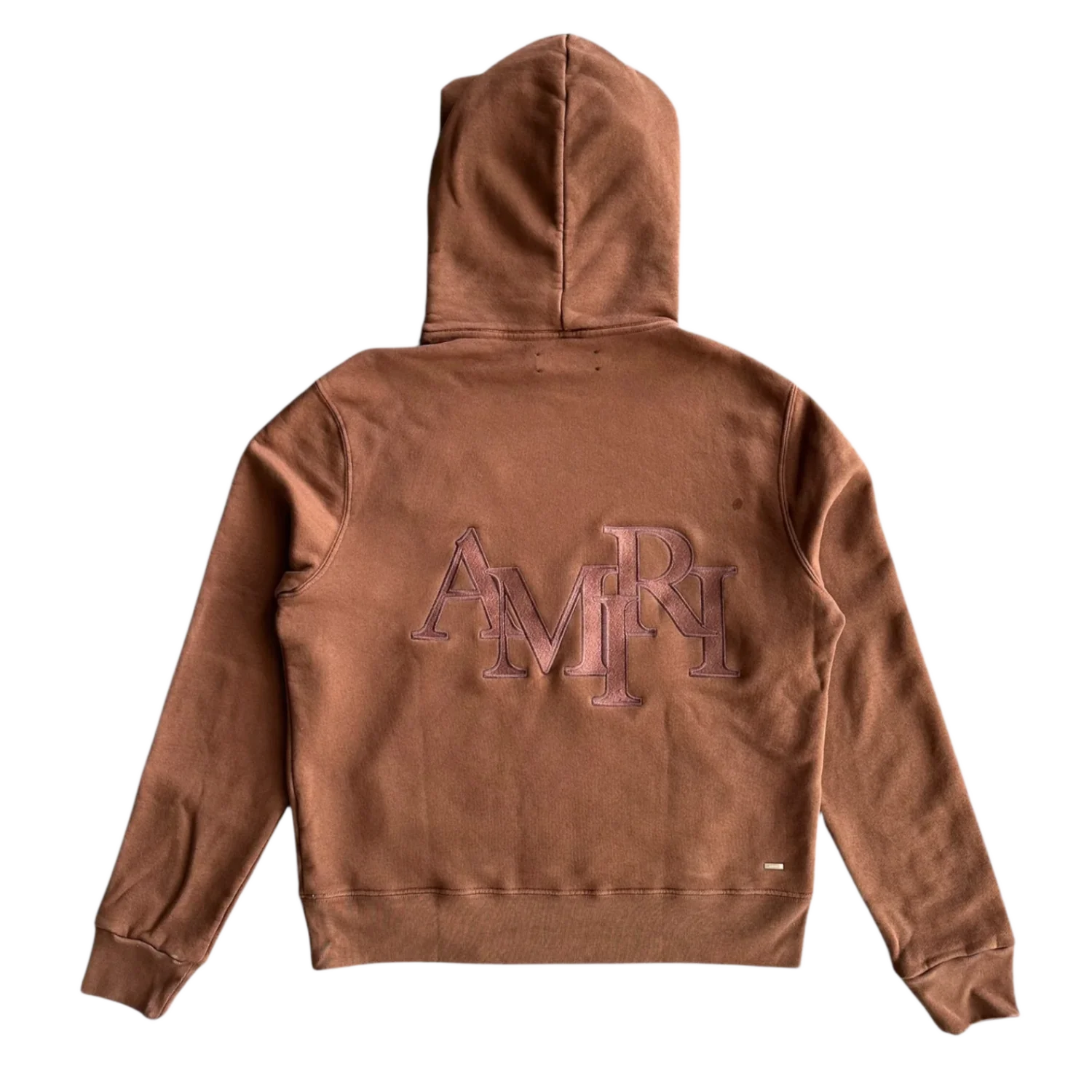 Amiri 'Staggered Logo' Brown Hoodie - Image 2