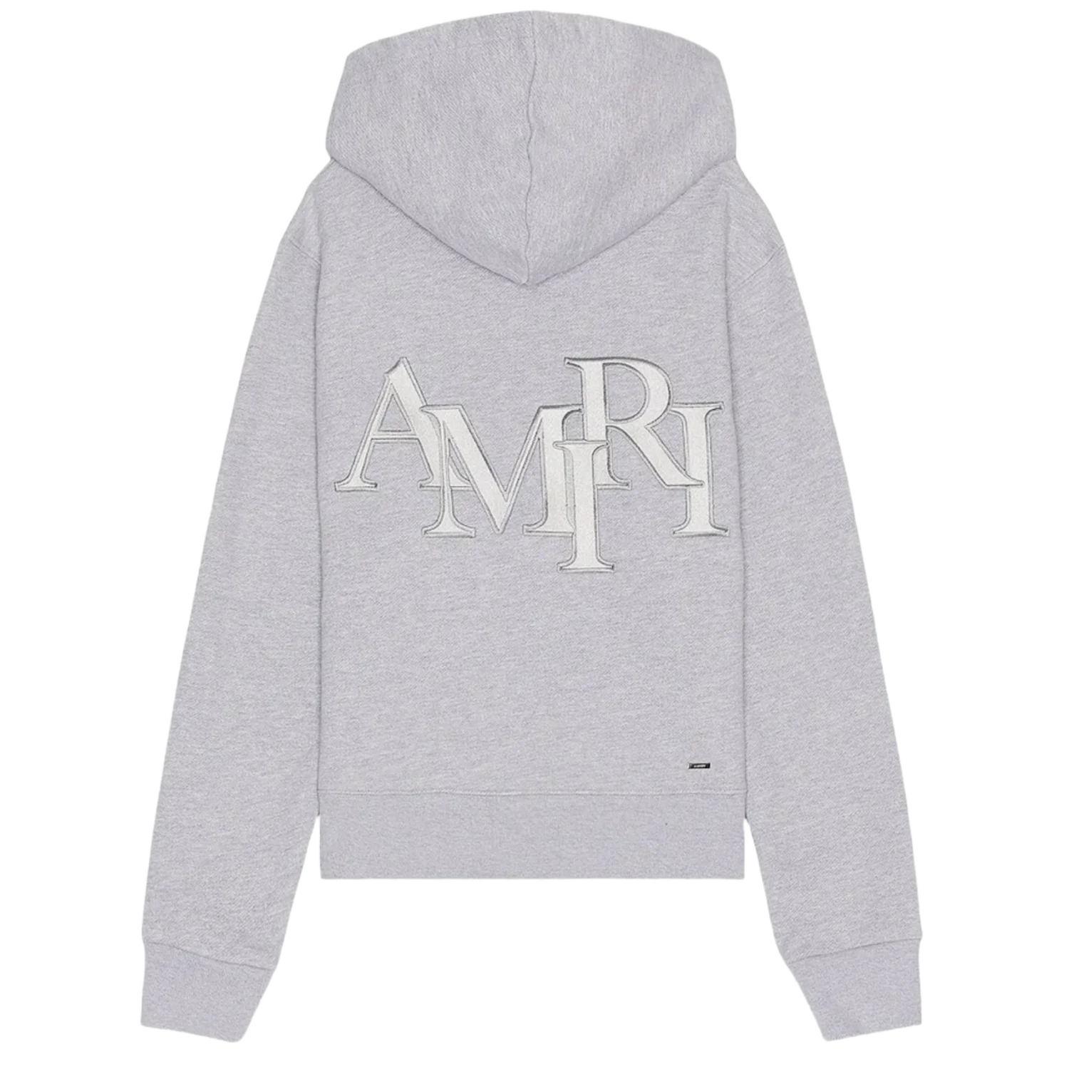 Amiri 'Staggered Logo' Heather Grey Hoodie - Image 2