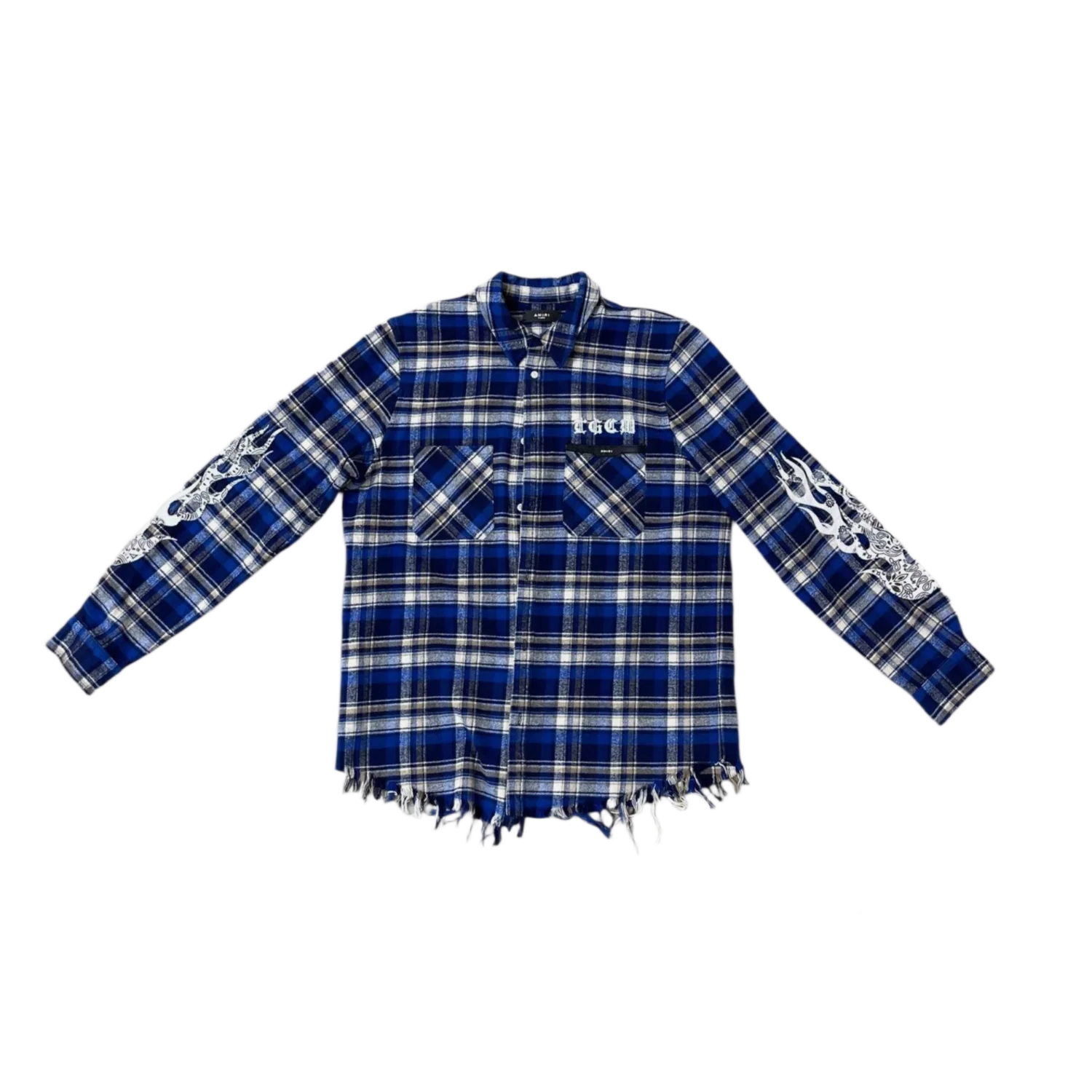 Amiri 'The Great City Workshop' Blue Flannel Shirt