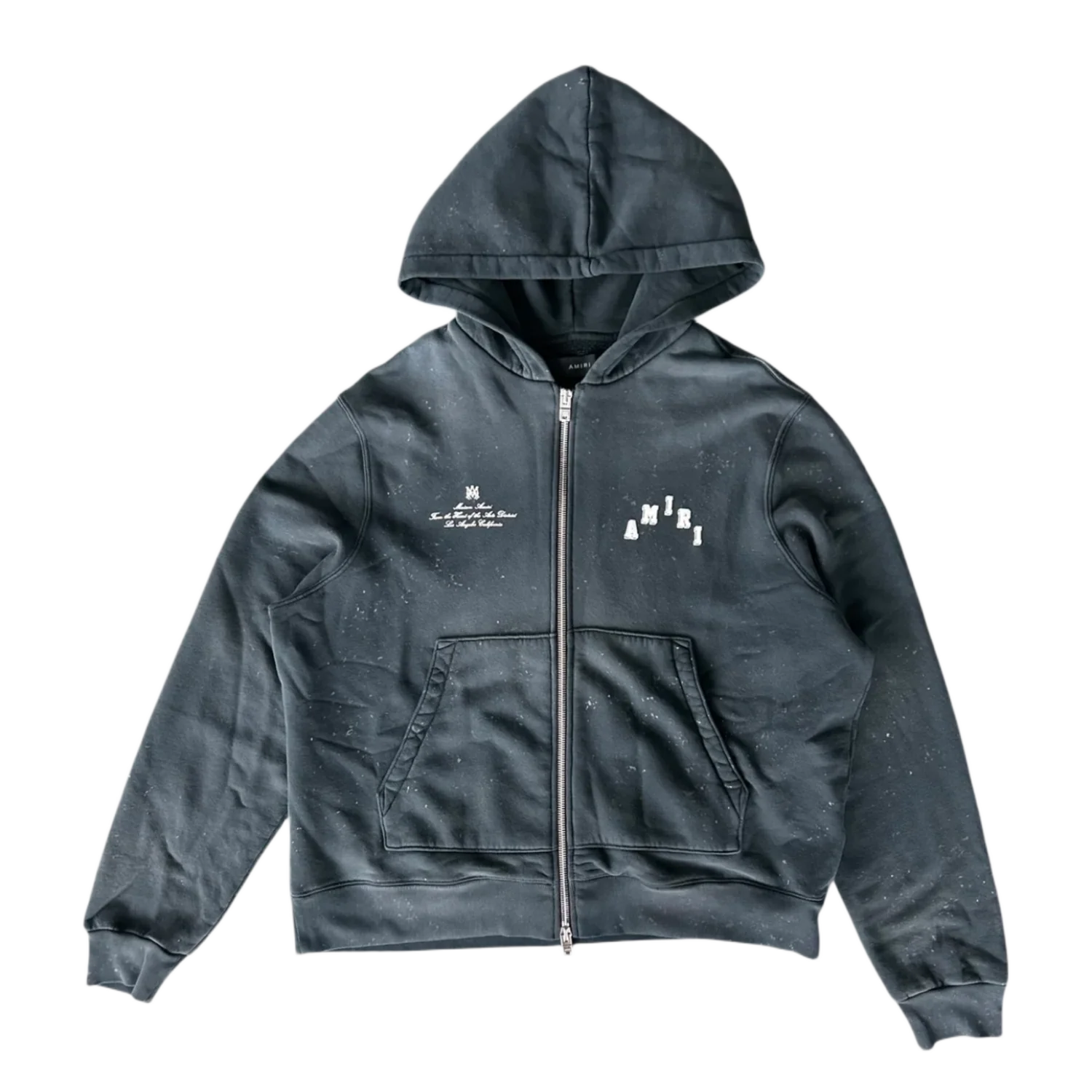 Amiri Vintage Black & White Collegiate Logo Hoodie