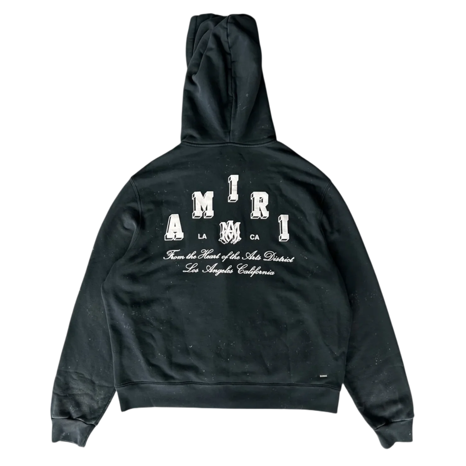 Amiri Vintage Black & White Collegiate Logo Hoodie - Image 2