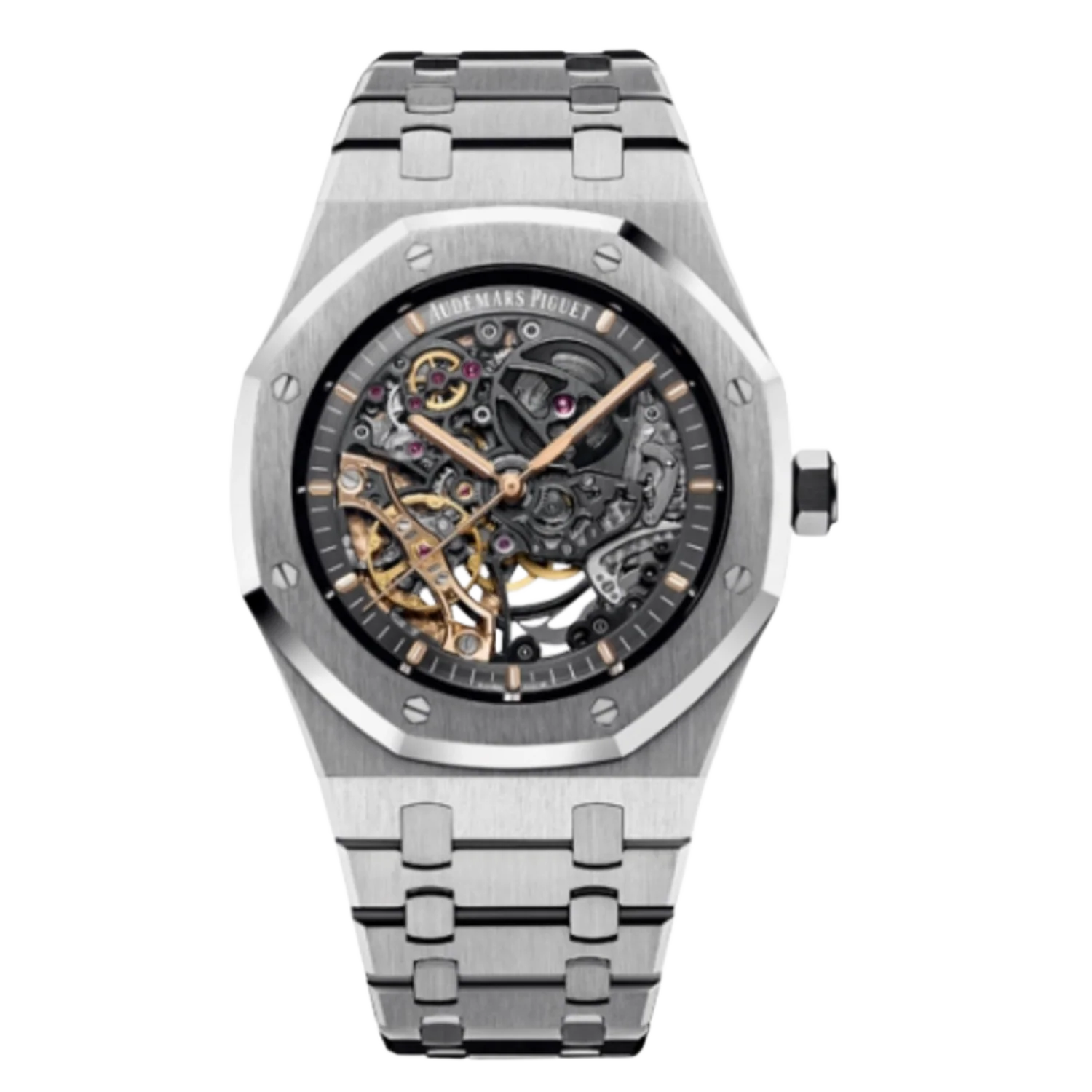 Audemars Piguet Royal Oak 15407ST Skeleton Stainless Steel Openworked Dial Watch 2016