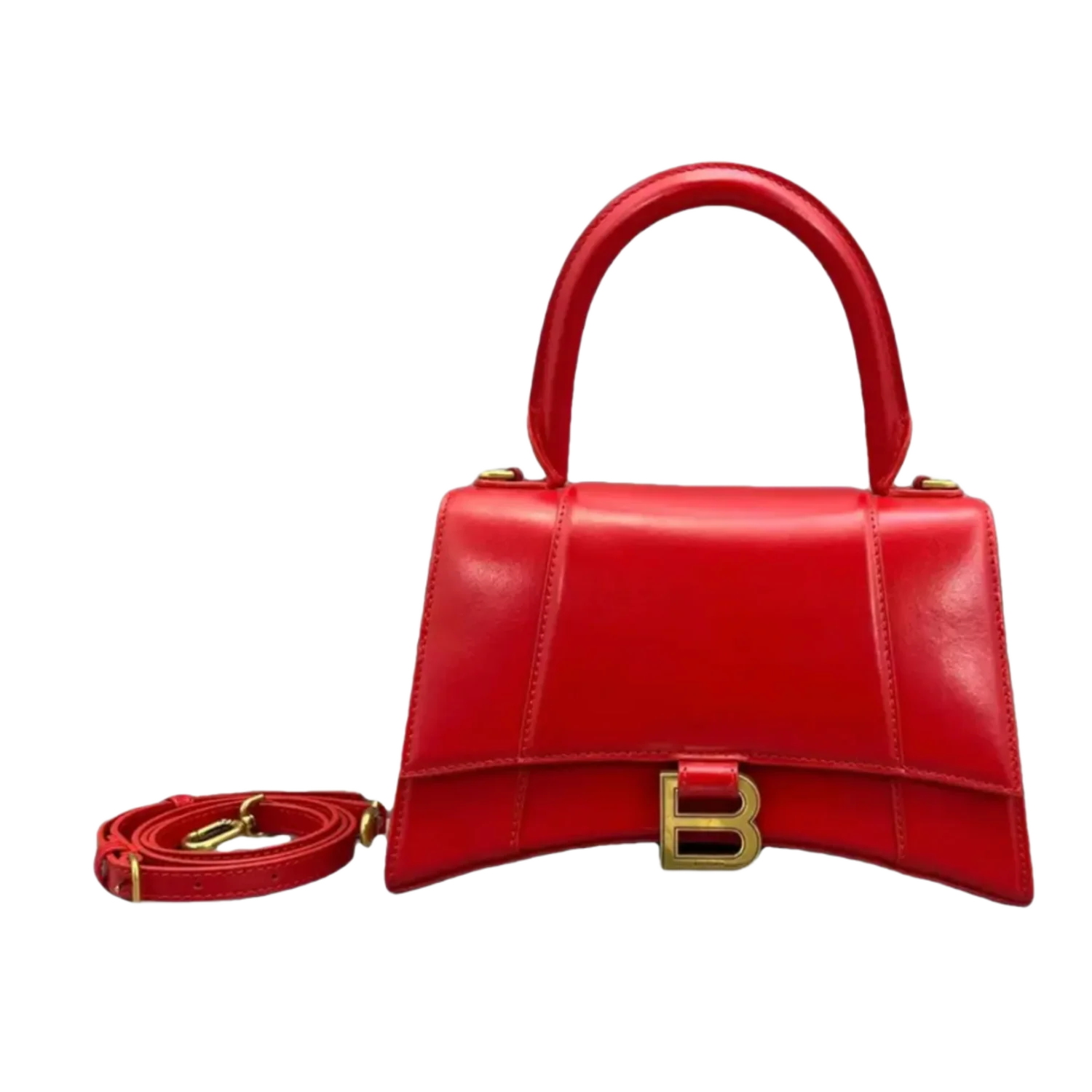 Balenciaga Hourglass S 'Red Leather' Top Handle Gold Hardware Handbag - Image 3