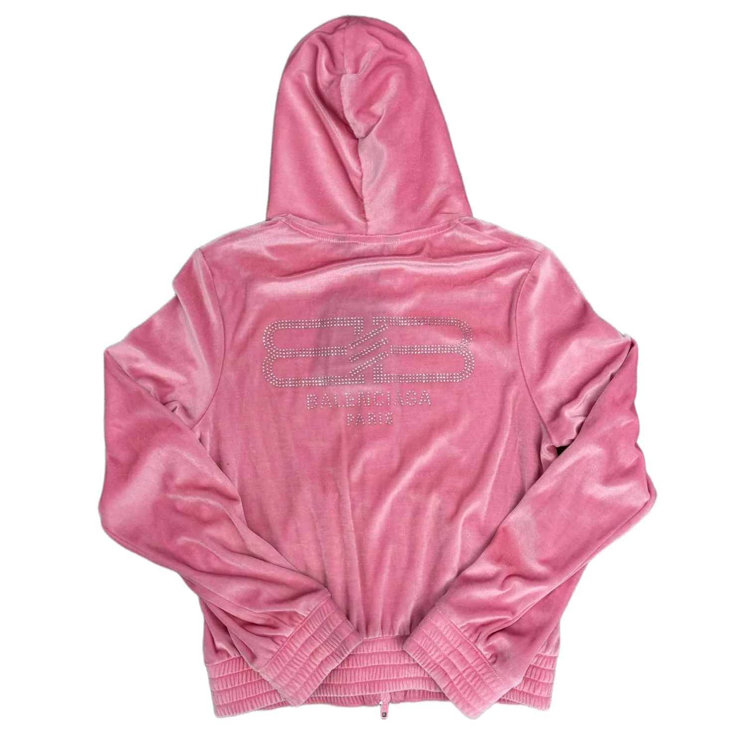 Balenciaga 'Pink' Velvet Track Jacket - Image 2