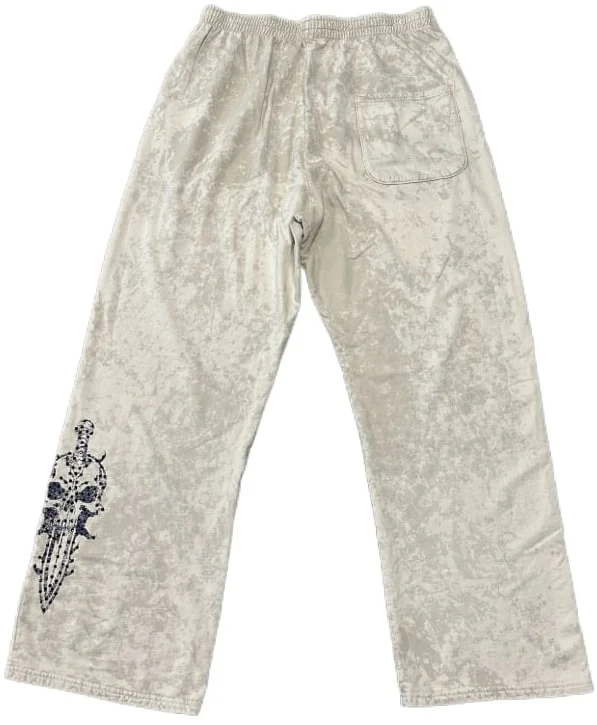 Bossi 'Blue Skull Dagger' White Sweatpants - Image 2