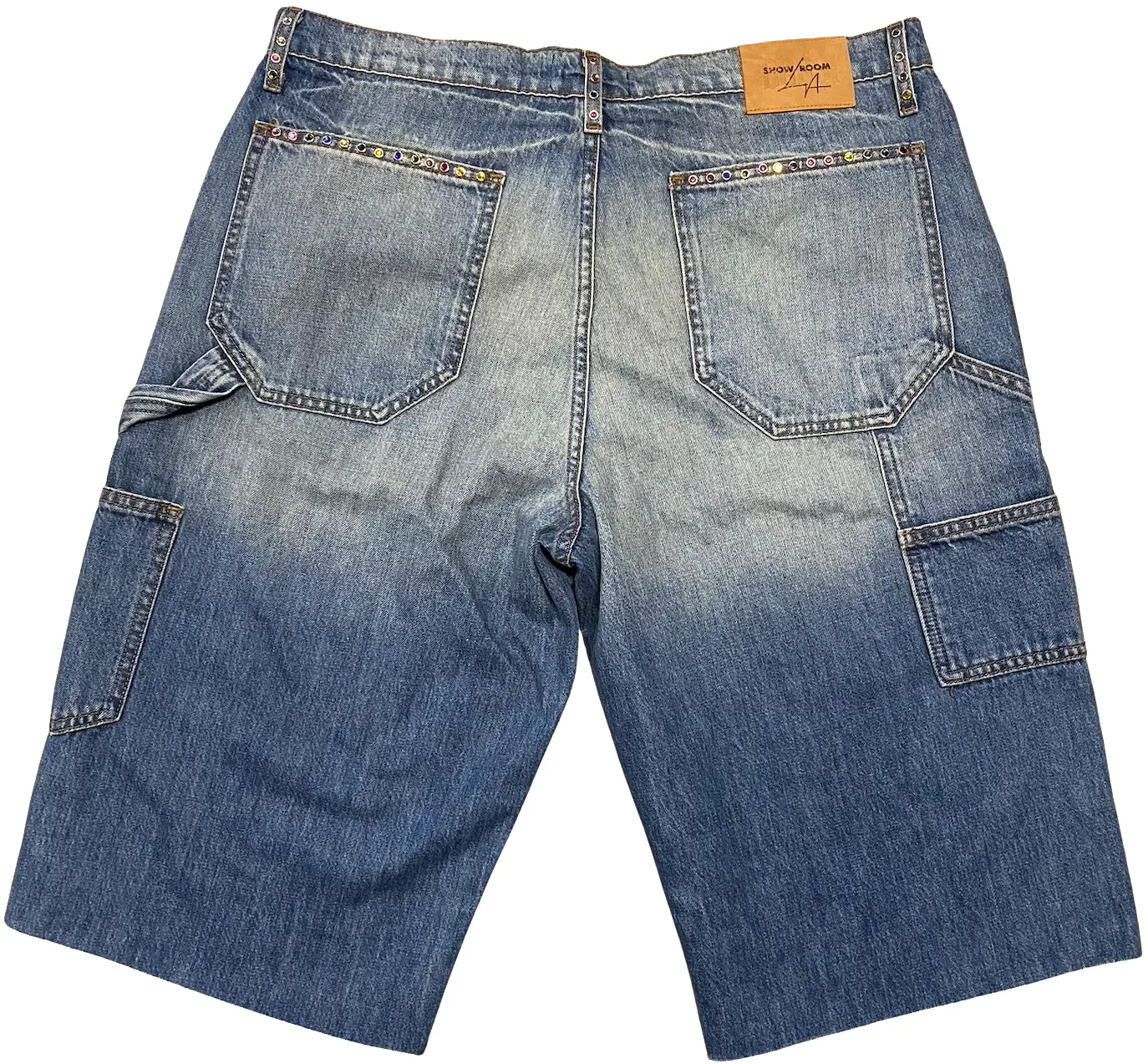 Bossi Blue Wash 'Multicolor' Studded Carpenter Shorts - Image 2