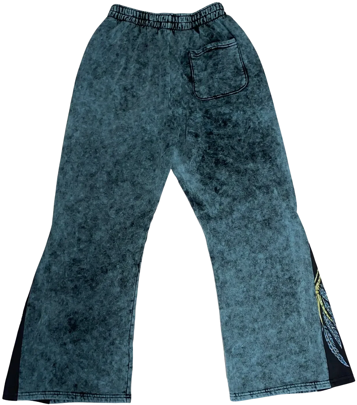 Bossi 'Plant Stem' Rhinestone Blue Flare Sweatpants - Image 2