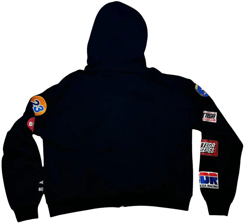 Bottega Desires 'Patches' Black Zip Up Hoodie - Image 2