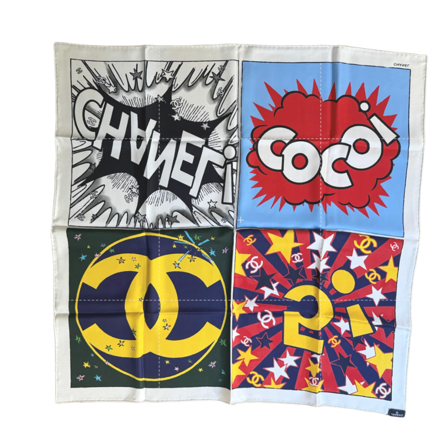 Chanel 26A Pop Art Silk Square Scarf