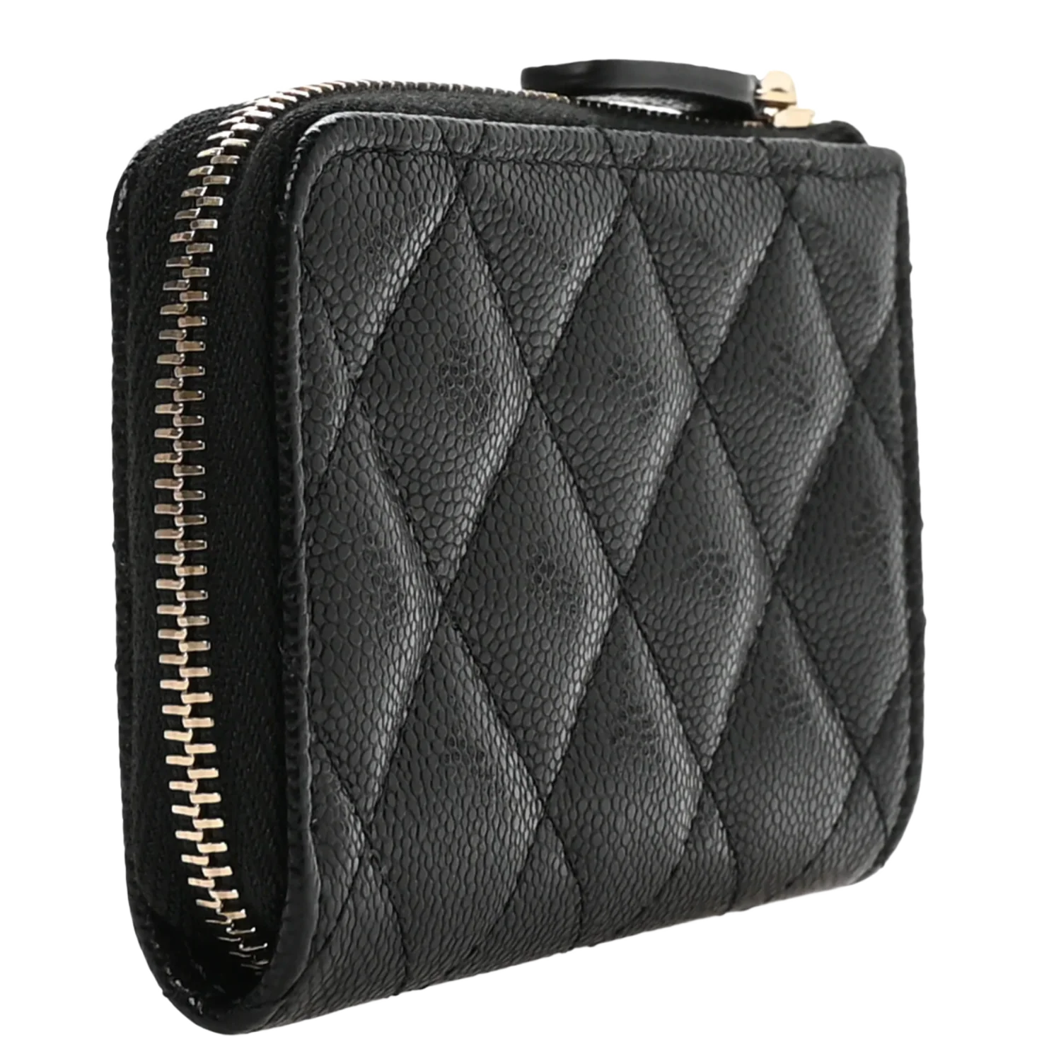 Chanel 26S 'Quilted Caviar Leather' Zipped Cardholder Keychain - Image 2