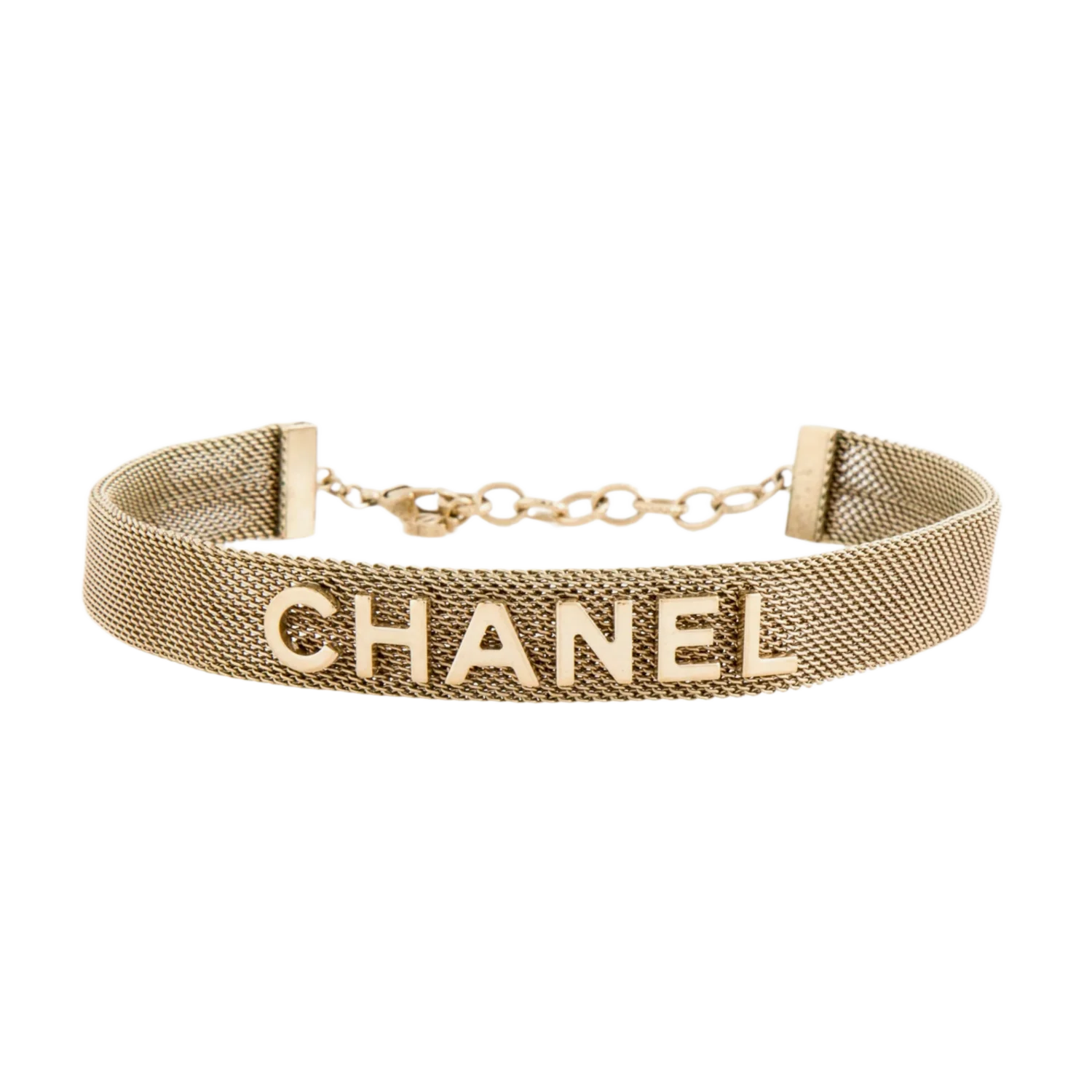 Chanel 'Gold Mesh' Band/Choker Necklace