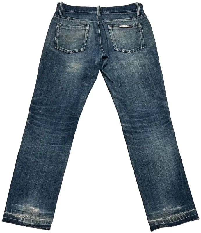 Chrome Hearts 'Dark Blue' Fleur Jeans - Image 2
