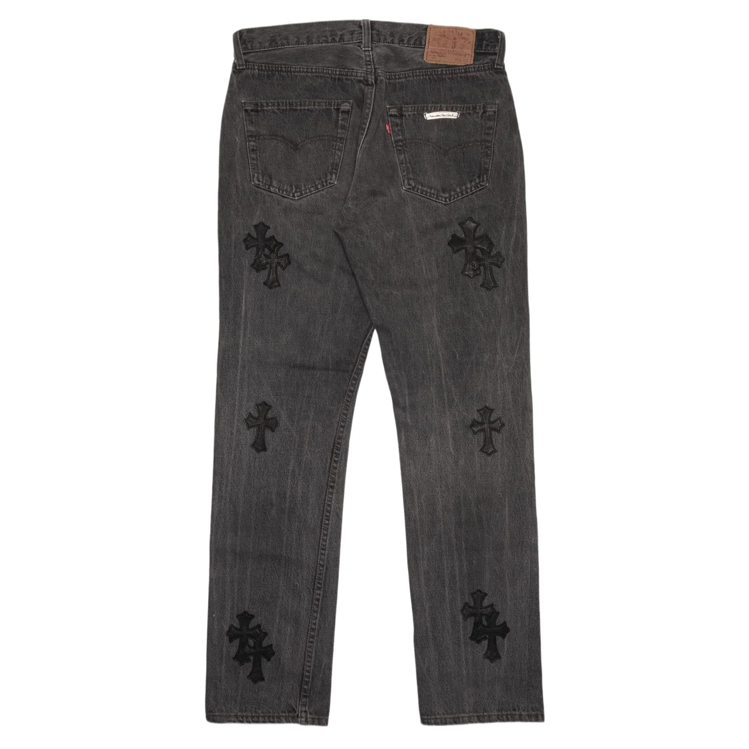 Chrome Hearts '20 Patch' Washed Black Jeans - Image 2
