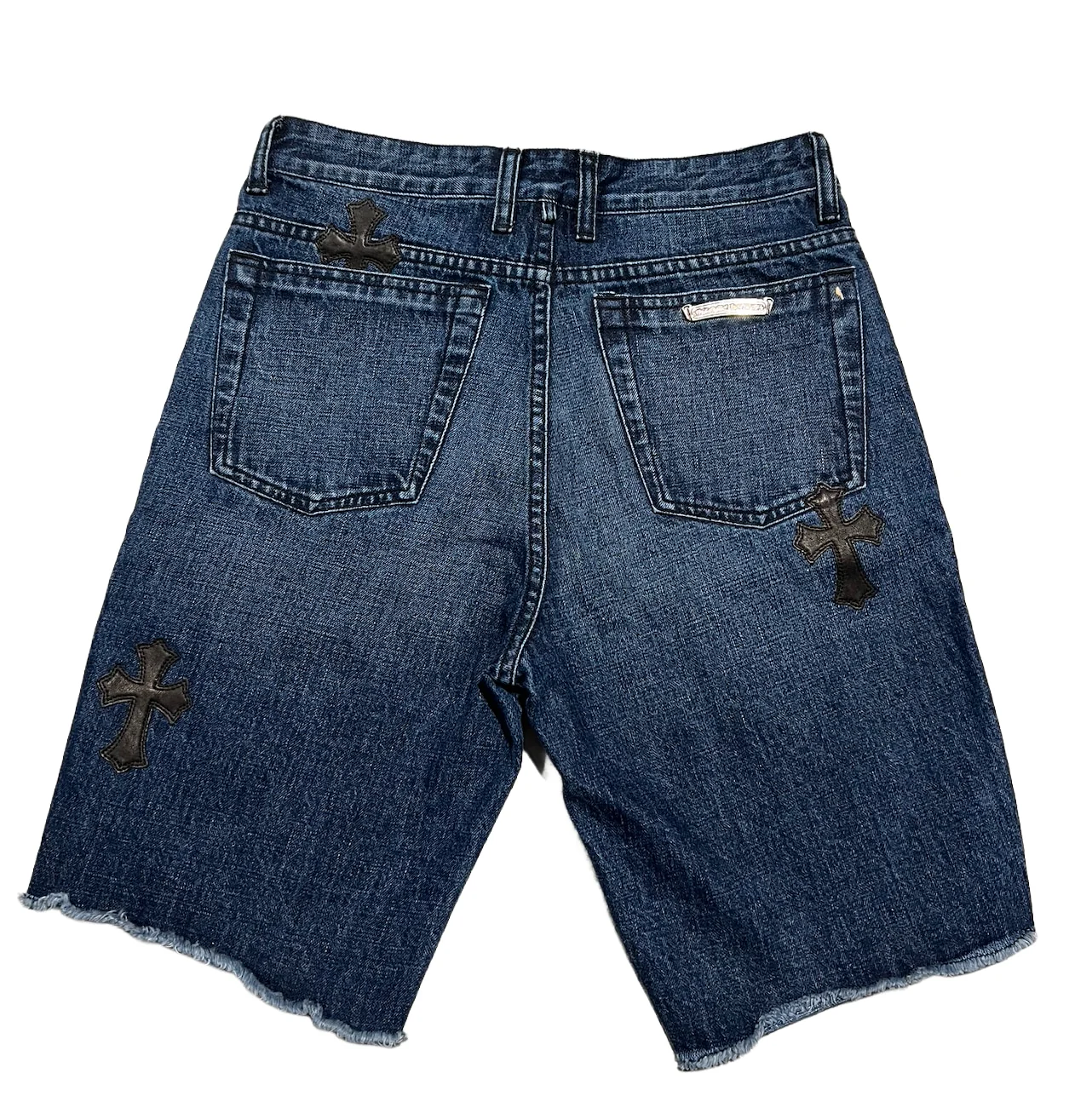 Chrome Hearts '7 Patch' Denim Blue Shorts - Image 2