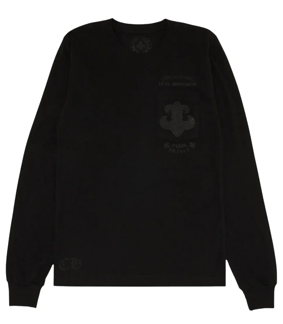 Chrome Hearts 'Paris Avenue Montaigne' Black Longsleeve Tee