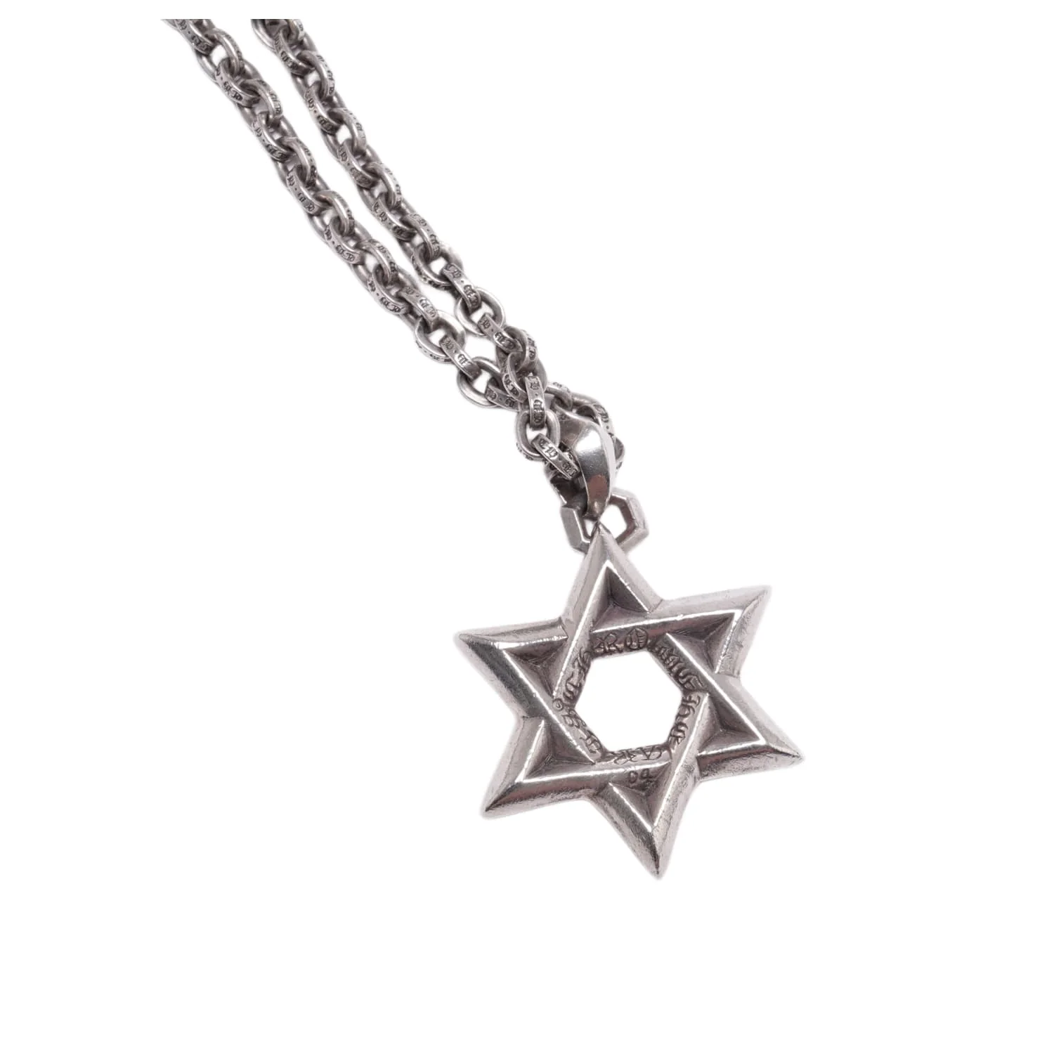 Chrome Hearts 'Big Dagger Star of David' Paper Chain Necklace - Image 2
