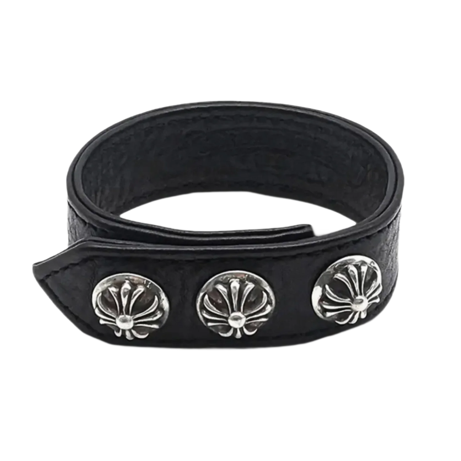 Chrome Hearts 'Black' 3 Snap Cross Bracelet