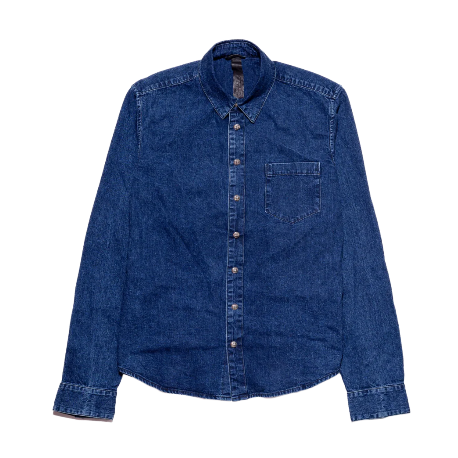 Chrome Hearts 'Black Cross Patch' Denim Button Up Shirt