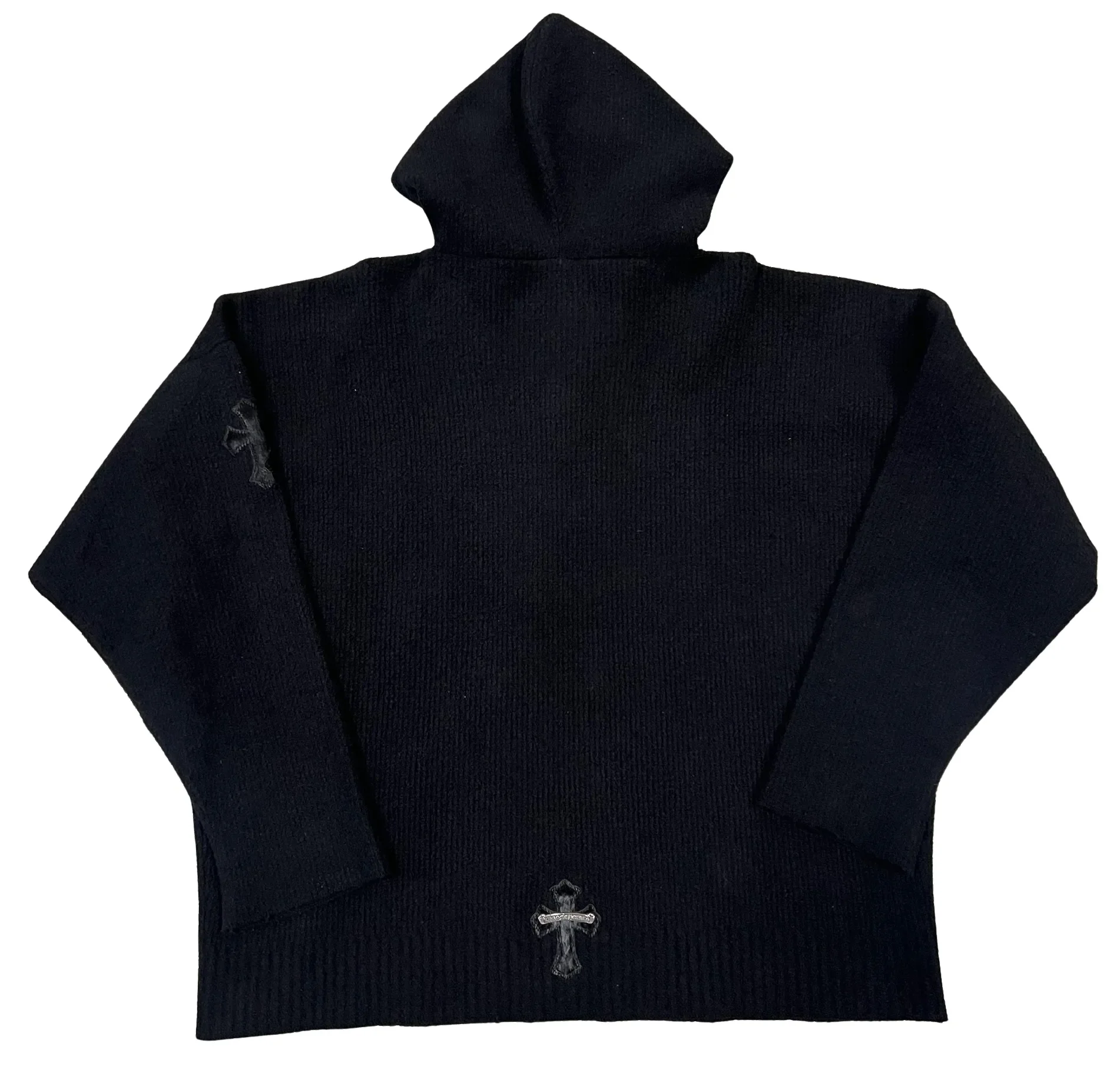 Chrome Hearts 'Black' Knit Patch Hoodie - Image 2