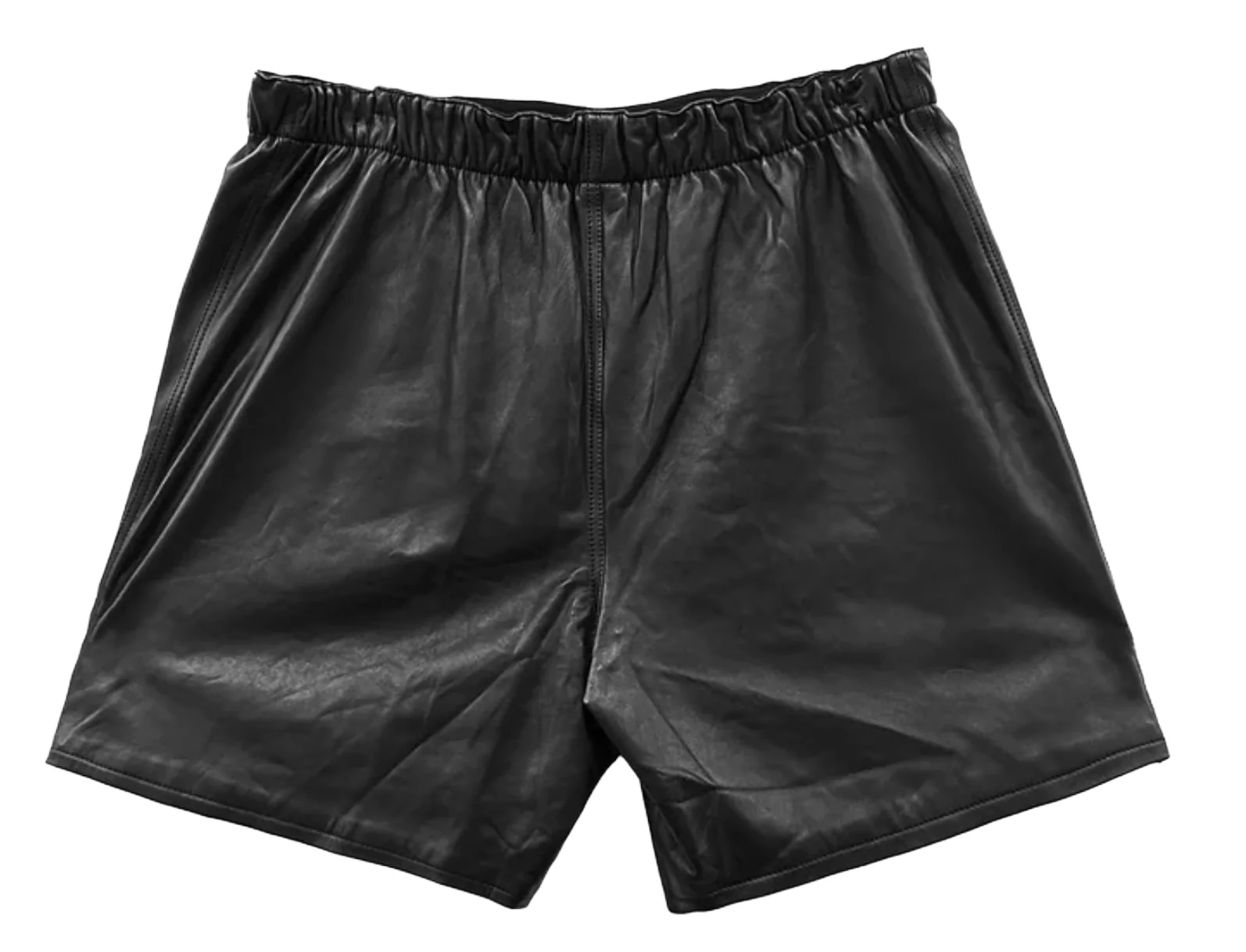 Chrome Hearts 'Black Leather' Scroll Cross Patch Shorts - Image 2