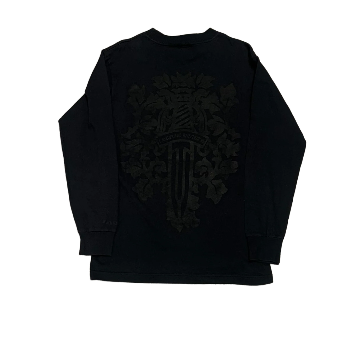 Chrome Hearts 'Black' Vintage Floral Dagger Longsleeve Tee - Image 2