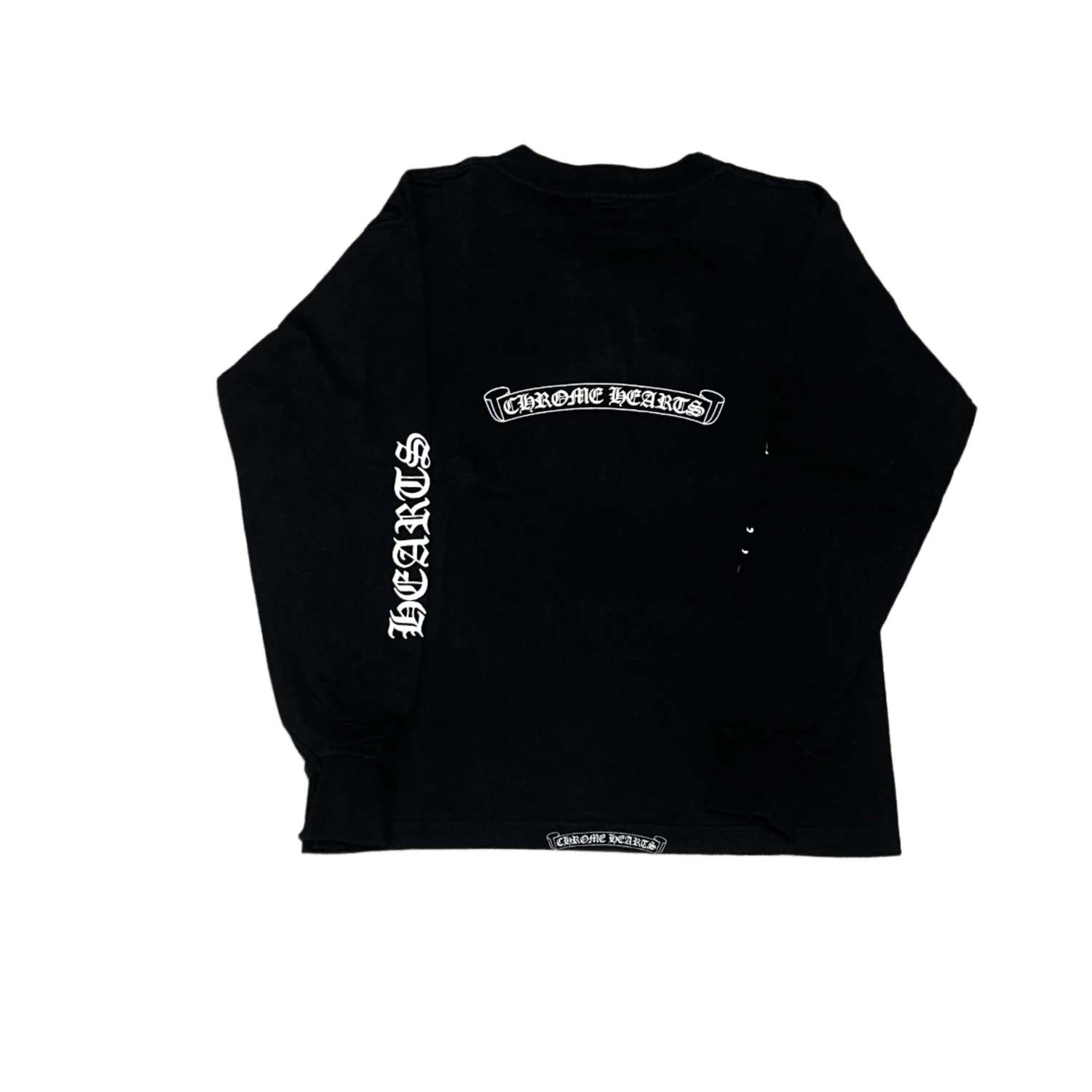Chrome Hearts 'Black' Vintage Floral Dagger Longsleeve Tee - Image 2