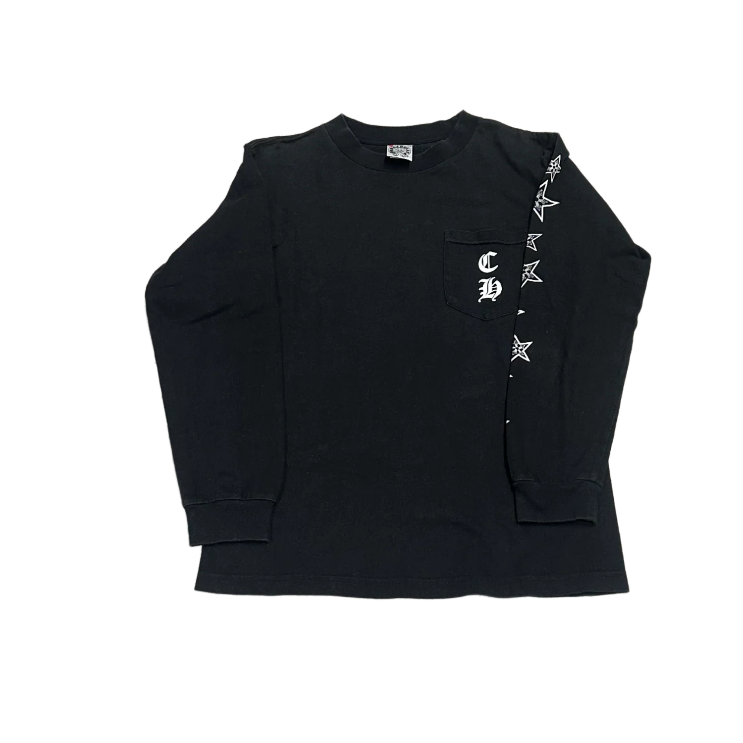 Chrome Hearts 'Black' Vintage Vertical Logo Horseshoe Longsleeve Tee
