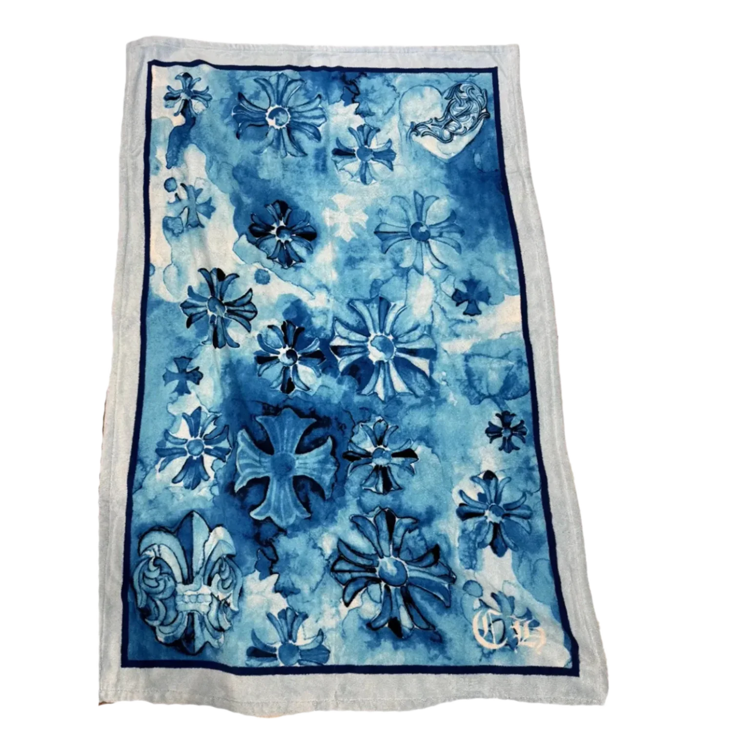Chrome Hearts 'Blue Cross Motif' Beach Towel