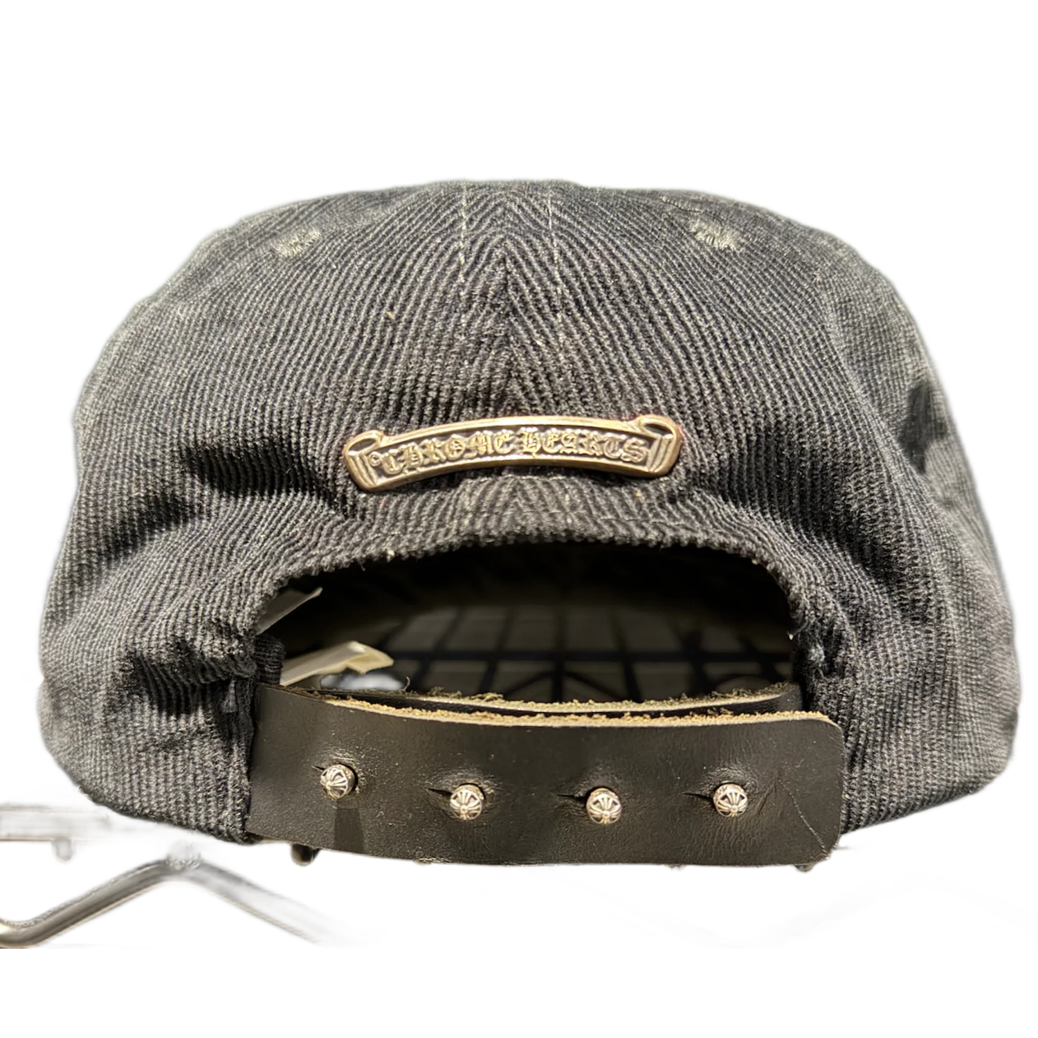Chrome Hearts 'Blue Floral Dagger' Black Corduroy Hat - Image 2