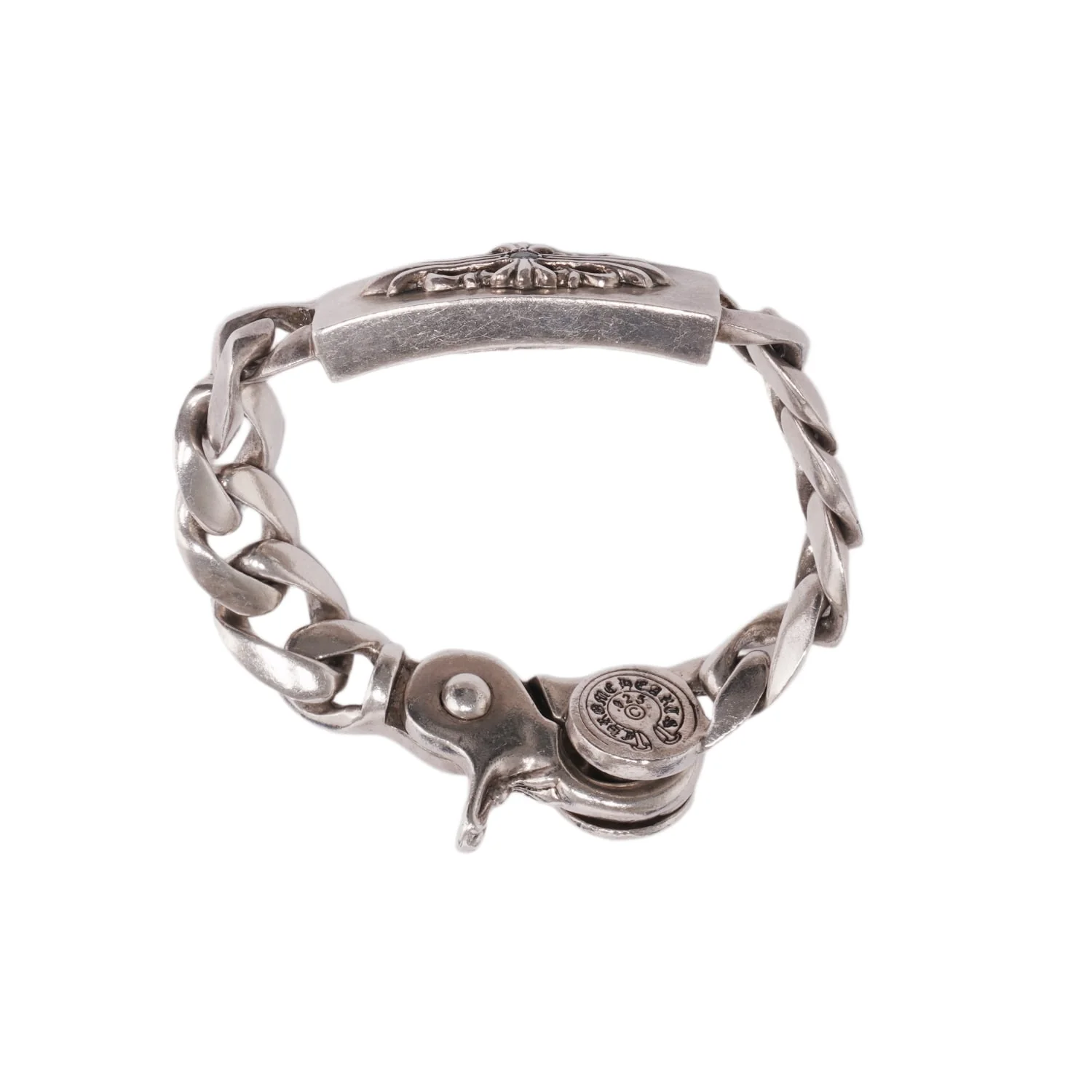 Chrome Hearts 'Blue Sapphire' Floral ID Cuban Clasp Bracelet - Image 2