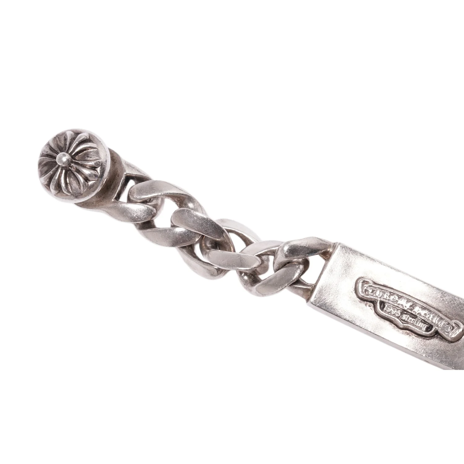 Chrome Hearts 'Blue Sapphire' Floral ID Cuban Clasp Bracelet - Image 4