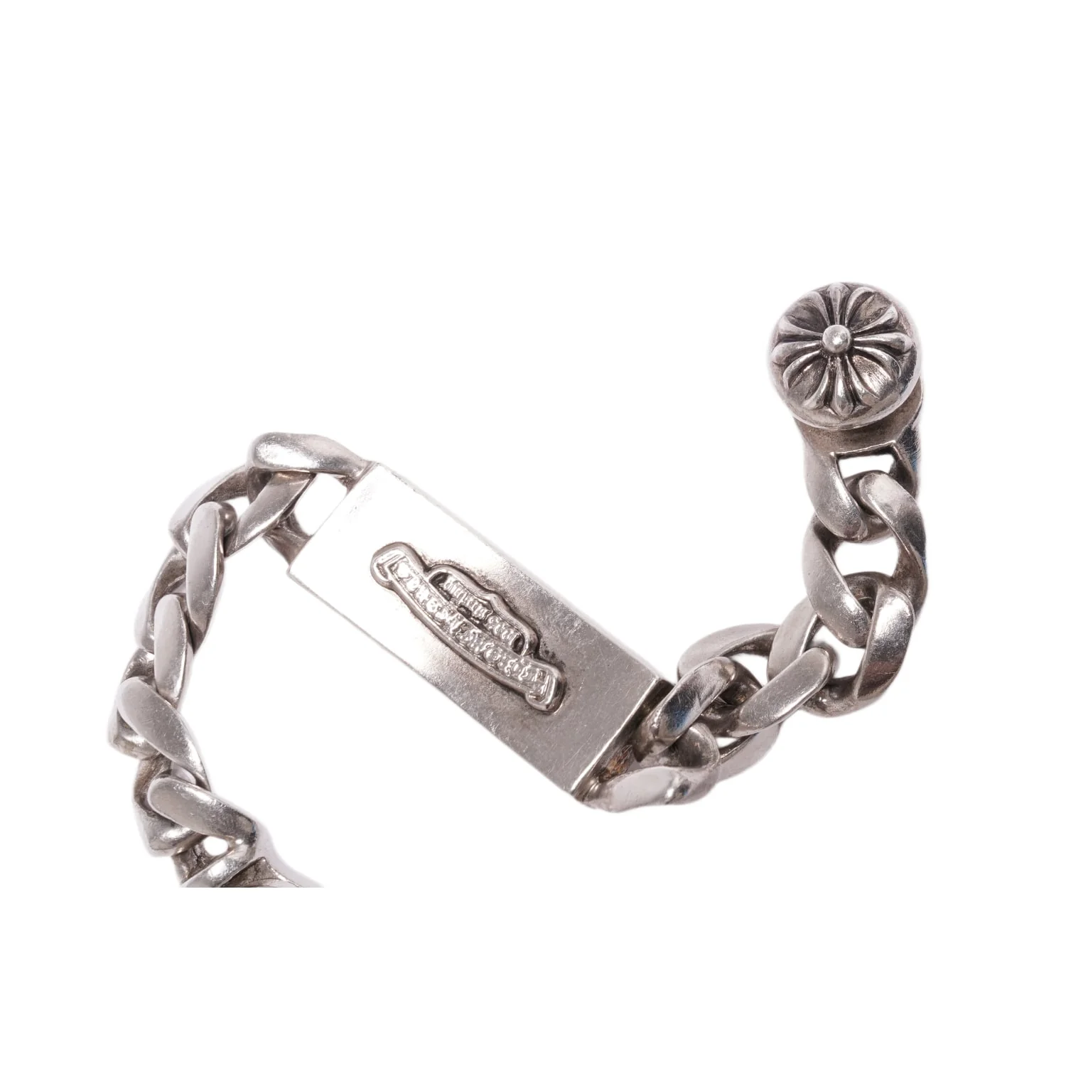 Chrome Hearts 'Blue Sapphire' Floral ID Cuban Clasp Bracelet - Image 6