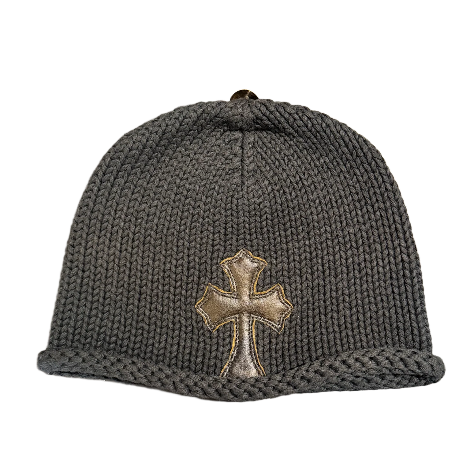 Chrome Hearts 'Brown/Camo Leather' Cross Patch Cashmere Beanie