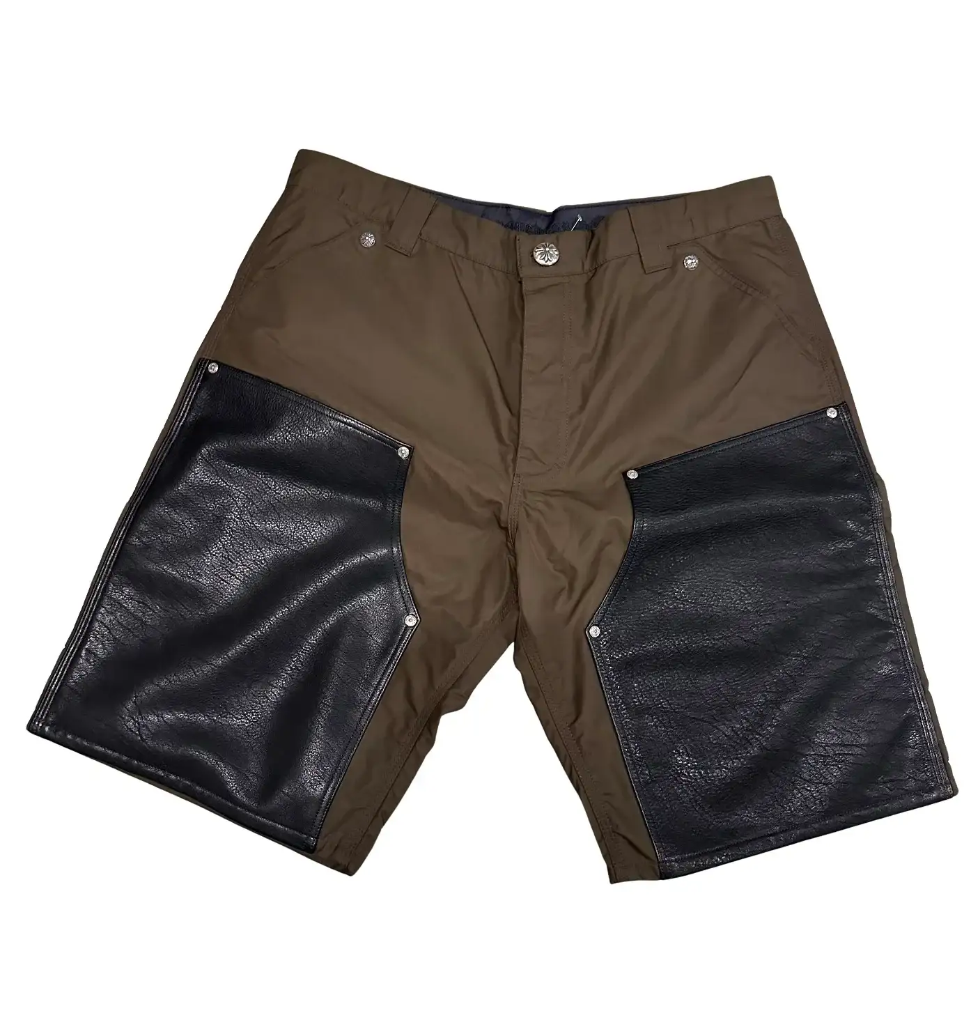 Chrome Hearts 'Brown' Nylon & Leather Double Knee Carpenter Short Set - Image 2