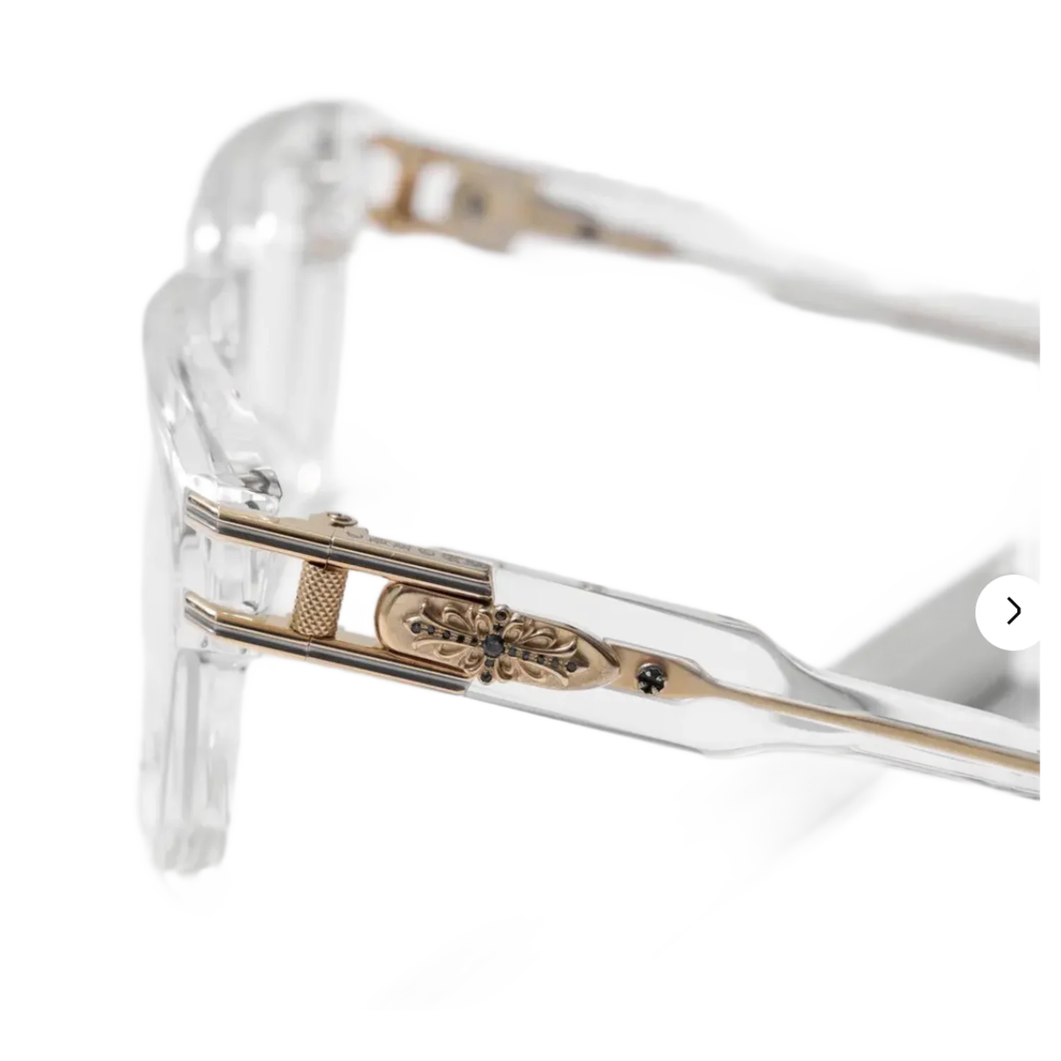 Chrome Hearts 'Bulge' Crystal/Gold Glasses - Image 2
