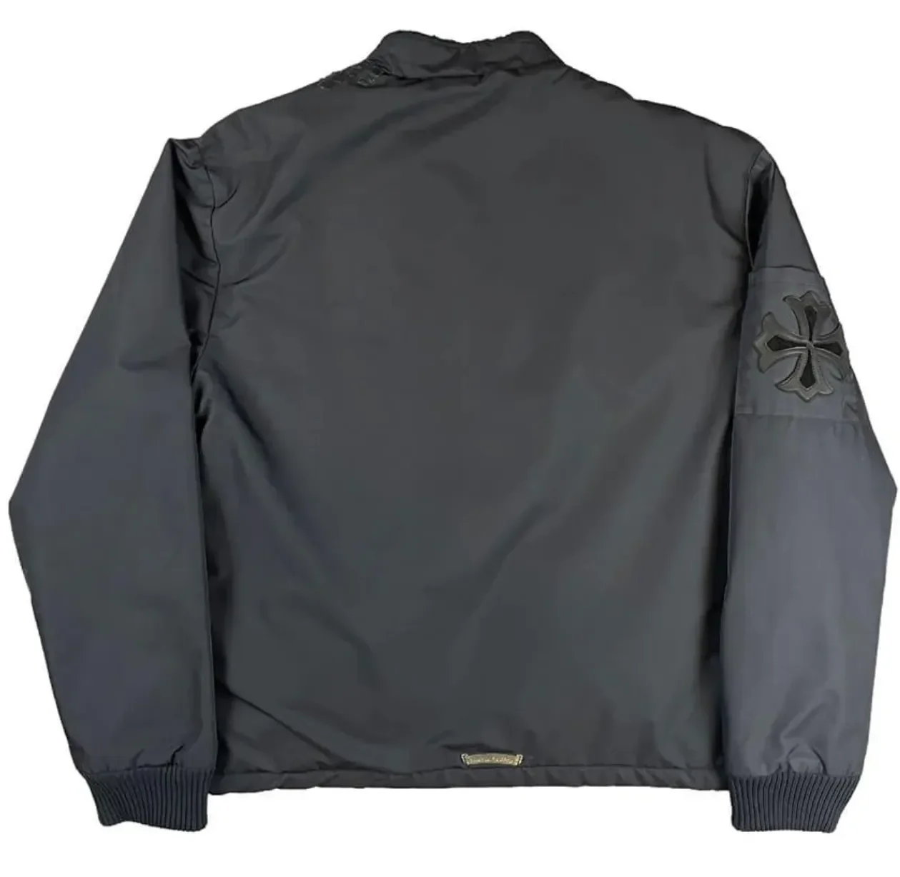 Chrome Hearts 'Cobra' Nylon Racing Leather Cross Patch Jacket - Image 2