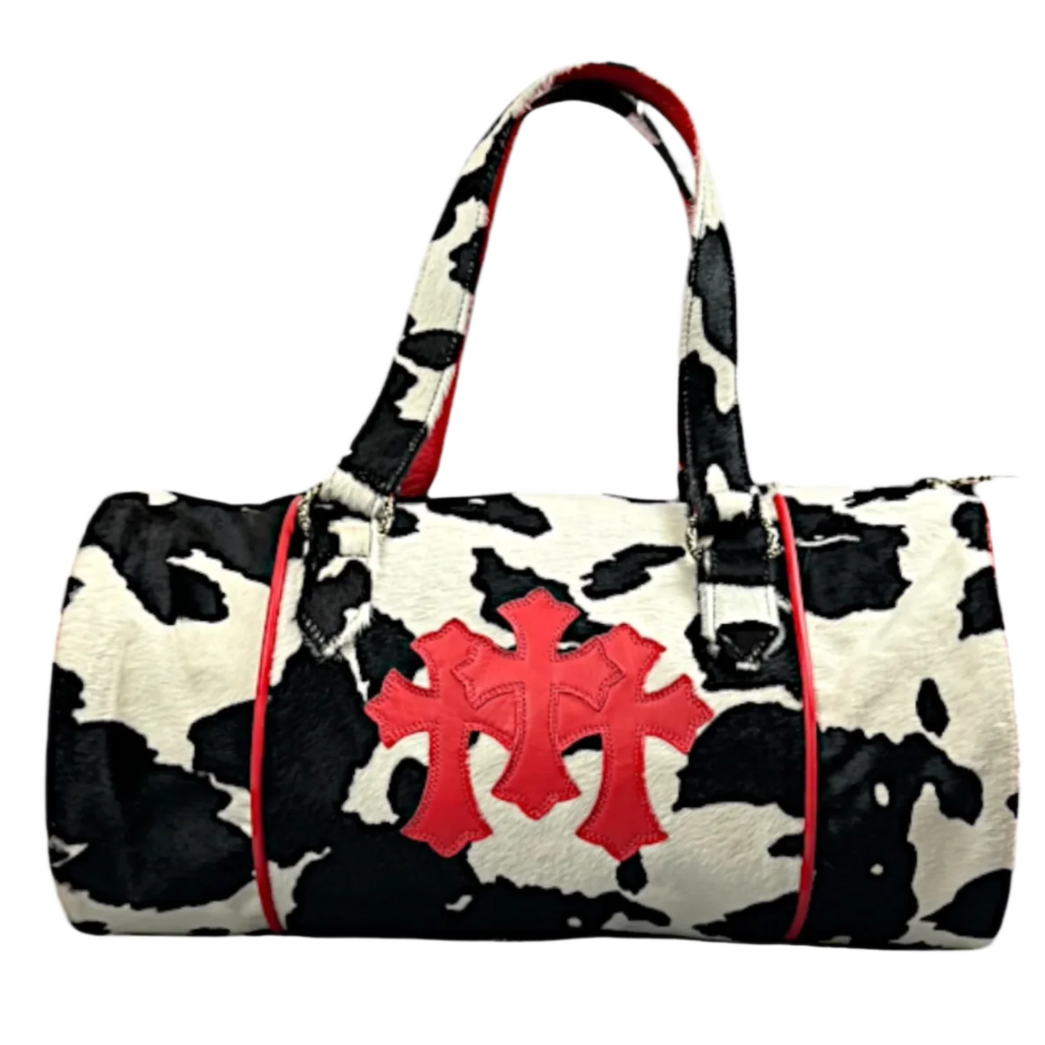 Chrome Hearts 'Cow Fur Triple Cross' Boston Duffle Bag