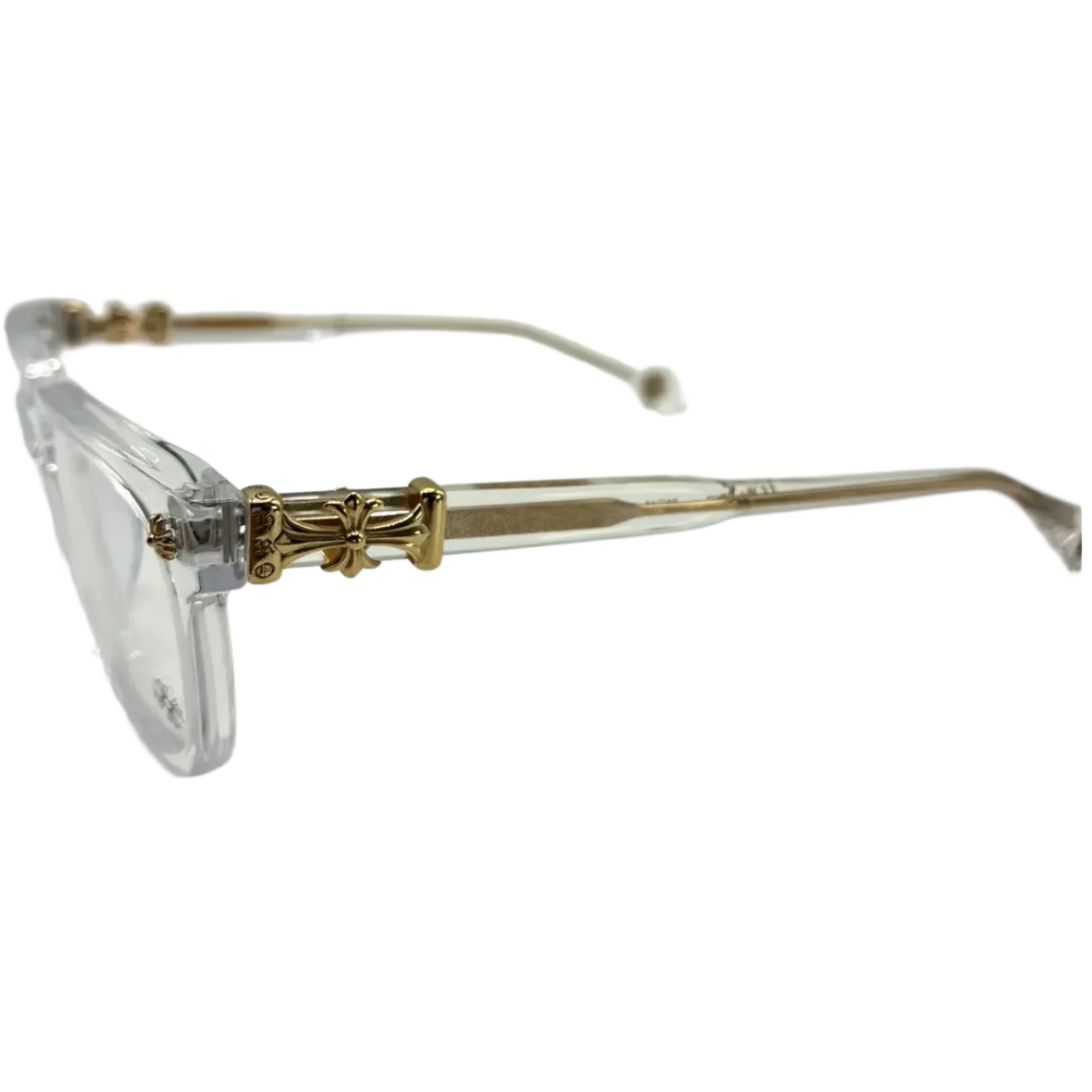 Chrome Hearts 'Cox Ucker' 18k Gold Crystal Glasses - Image 2