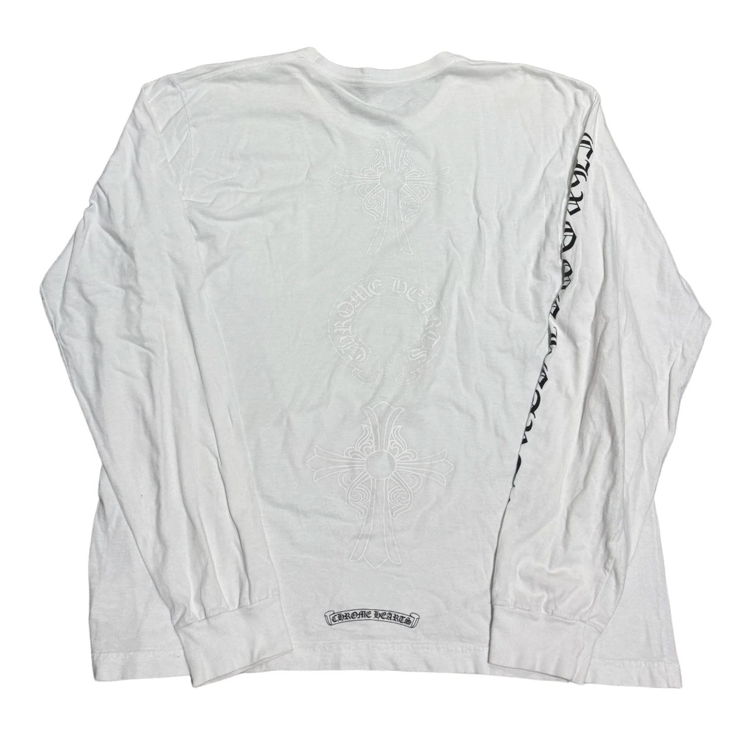 Chrome Hearts 'Cross Logo' White Longsleeve - Image 2
