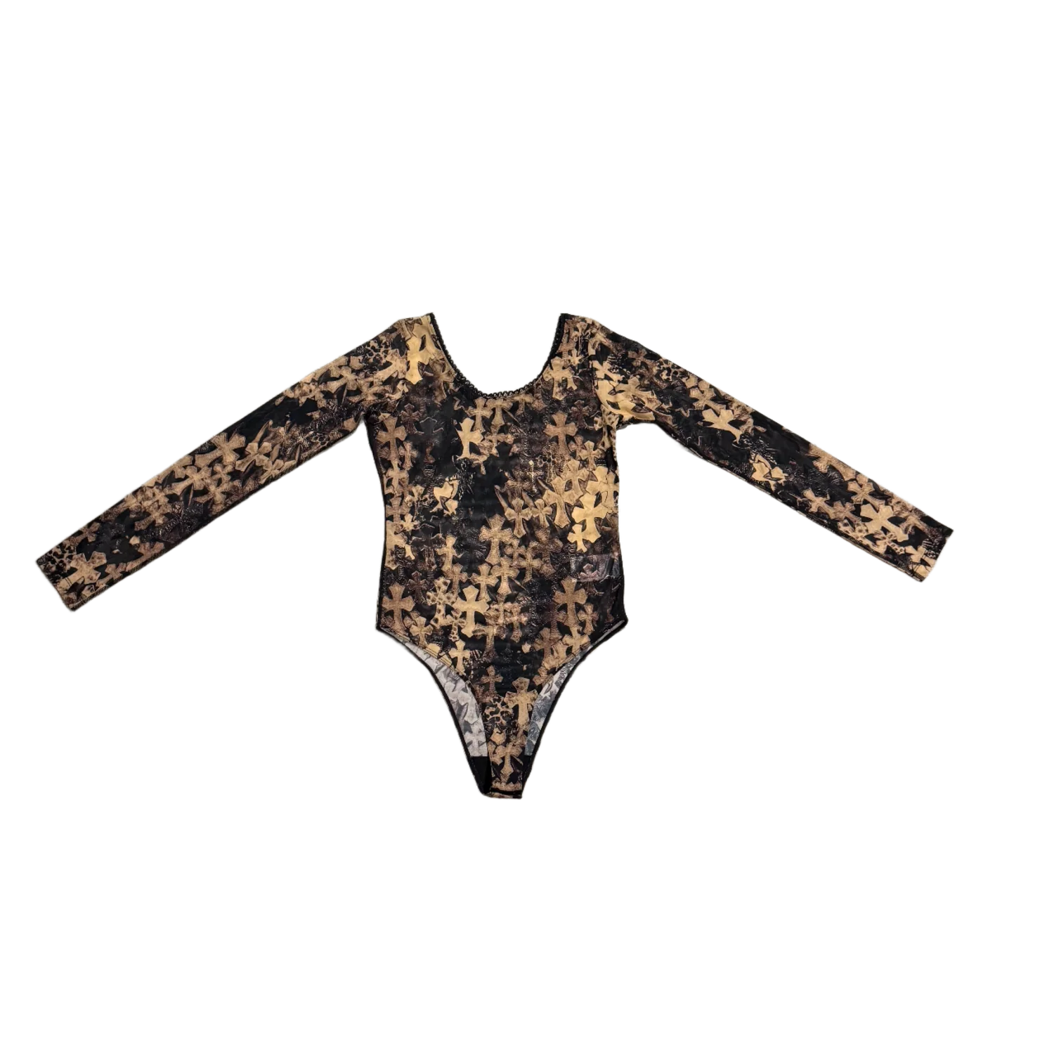 Chrome Hearts 'Cross Print' Womens Mesh Body Suit - Image 2