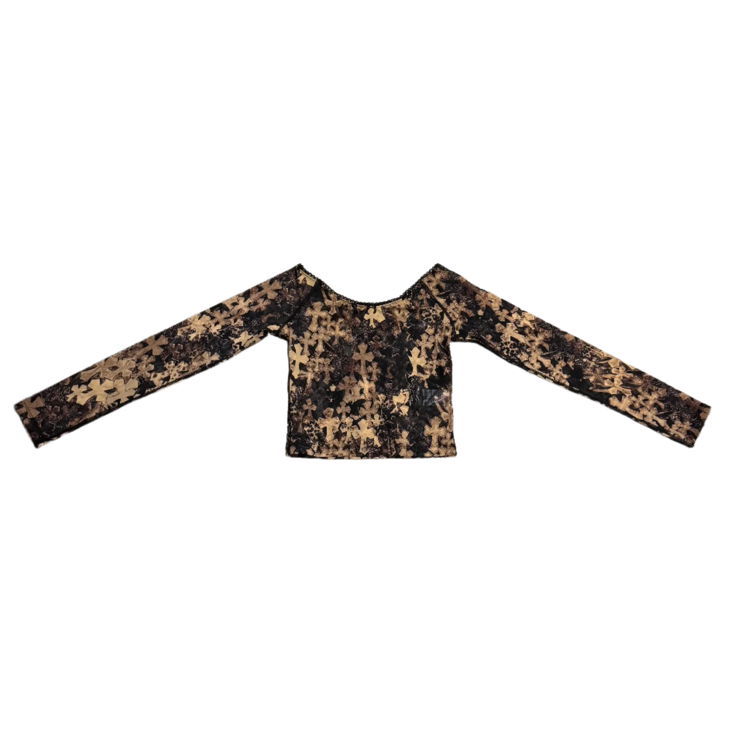 Chrome Hearts 'Cross Print' Womens Mesh Longsleeve Top - Image 2