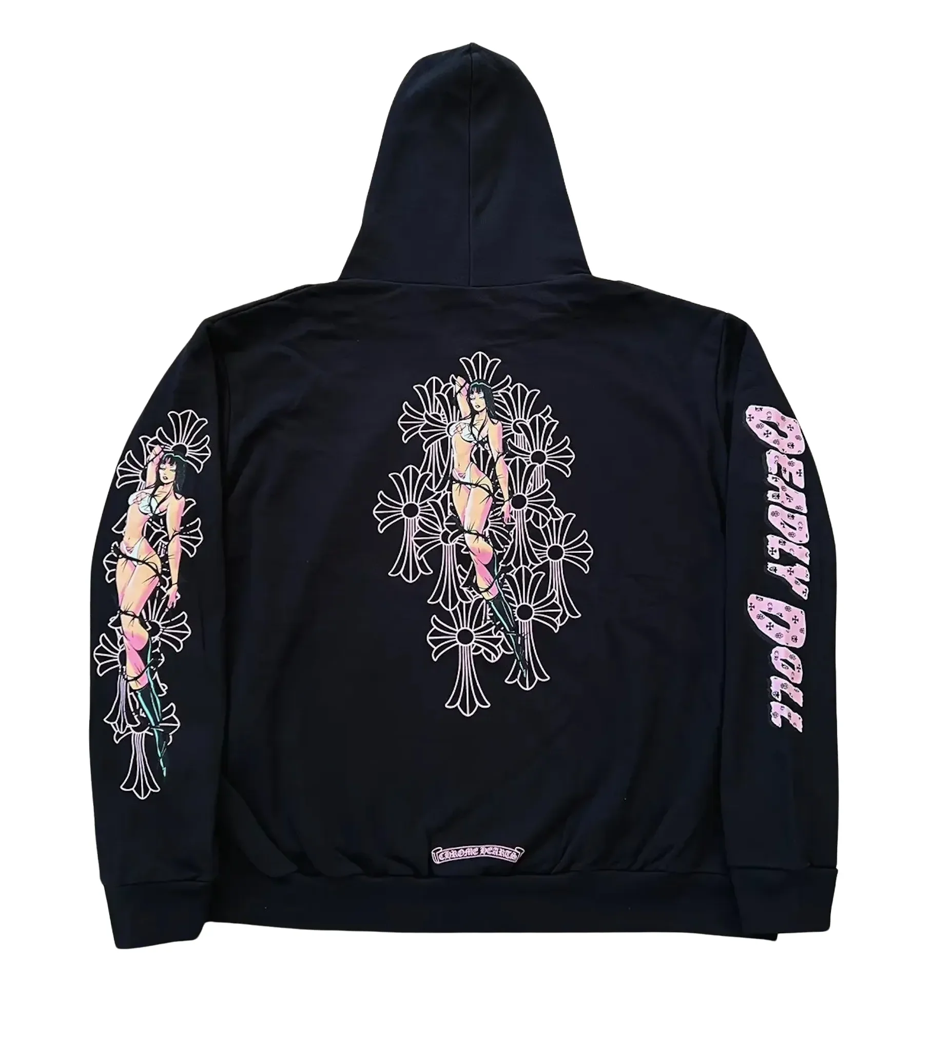 Chrome Hearts 'Deadly Doll' Black Zip Up Hoodie - Image 2