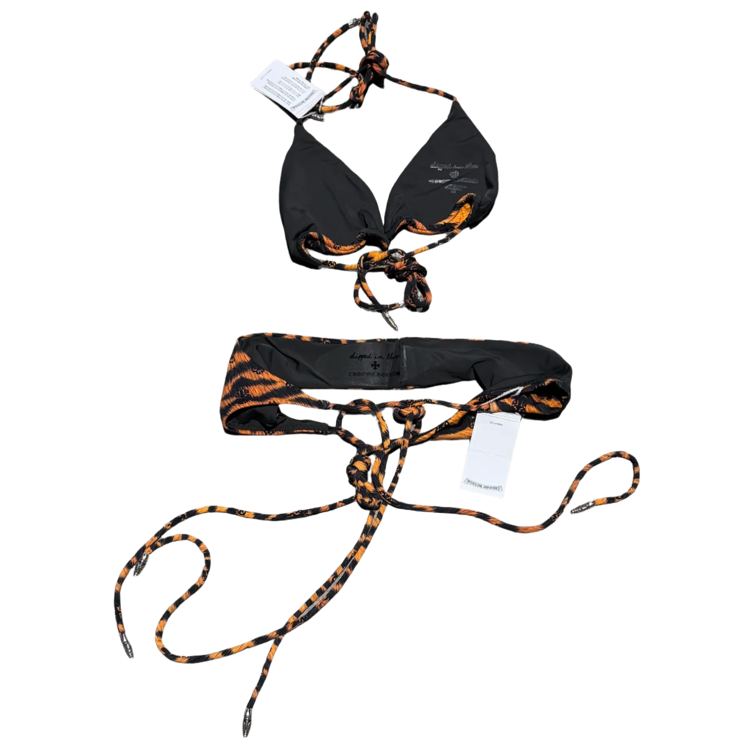 Chrome Hearts Dipped in Blue 'Orange Tiger' Bikini Set - Image 2