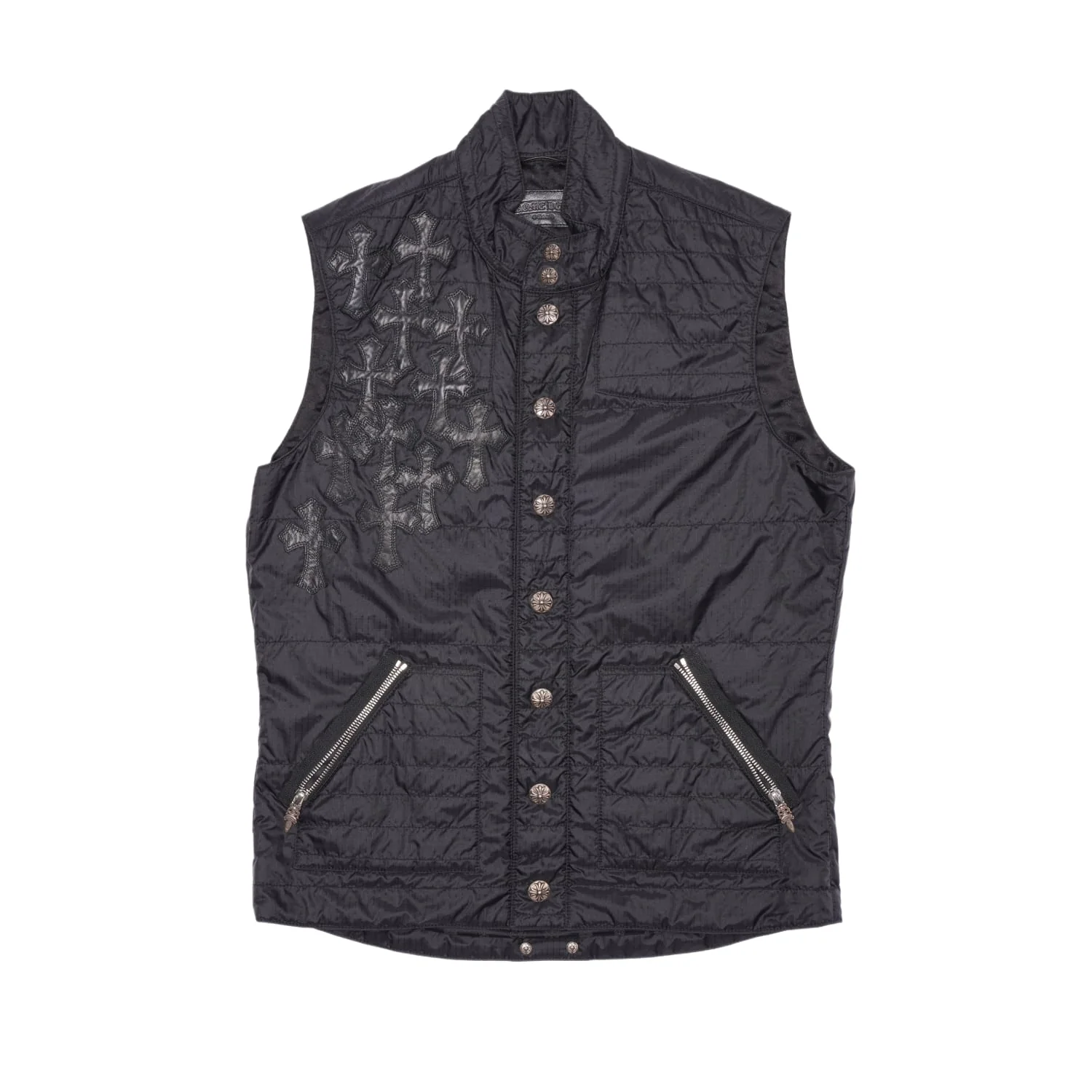Chrome Hearts 'Flooded Cross Patch' Button Up Nylon Vest