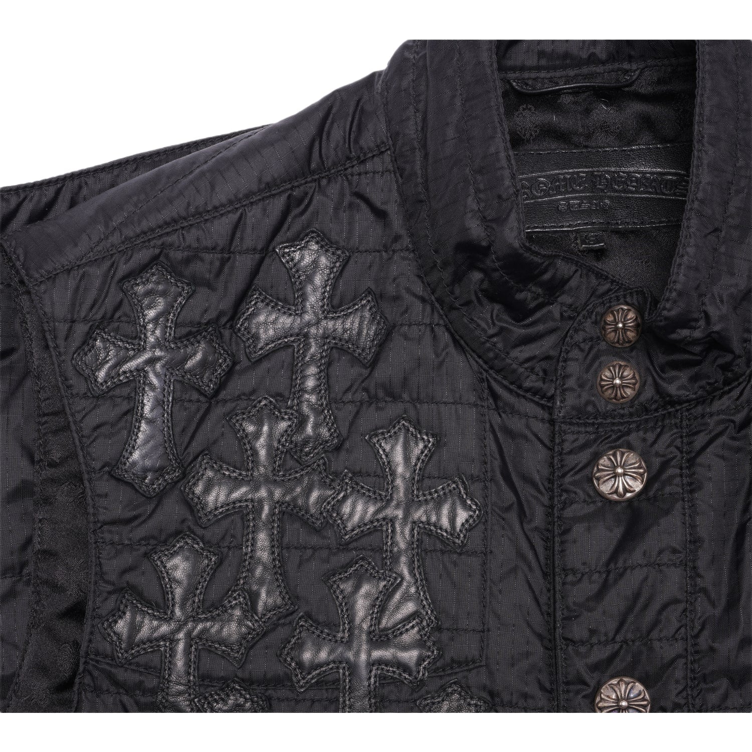 Chrome Hearts 'Flooded Cross Patch' Button Up Nylon Vest - Image 4