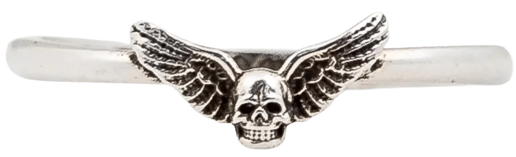Chrome Hearts 'Foti Wings' Silver Bubblegum Ring