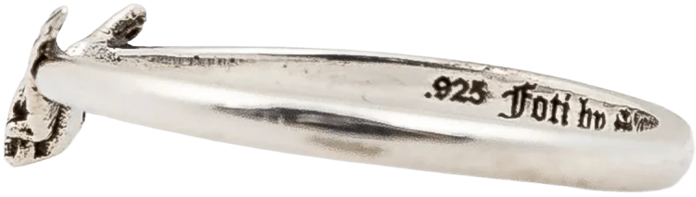 Chrome Hearts 'Foti Wings' Silver Bubblegum Ring - Image 2
