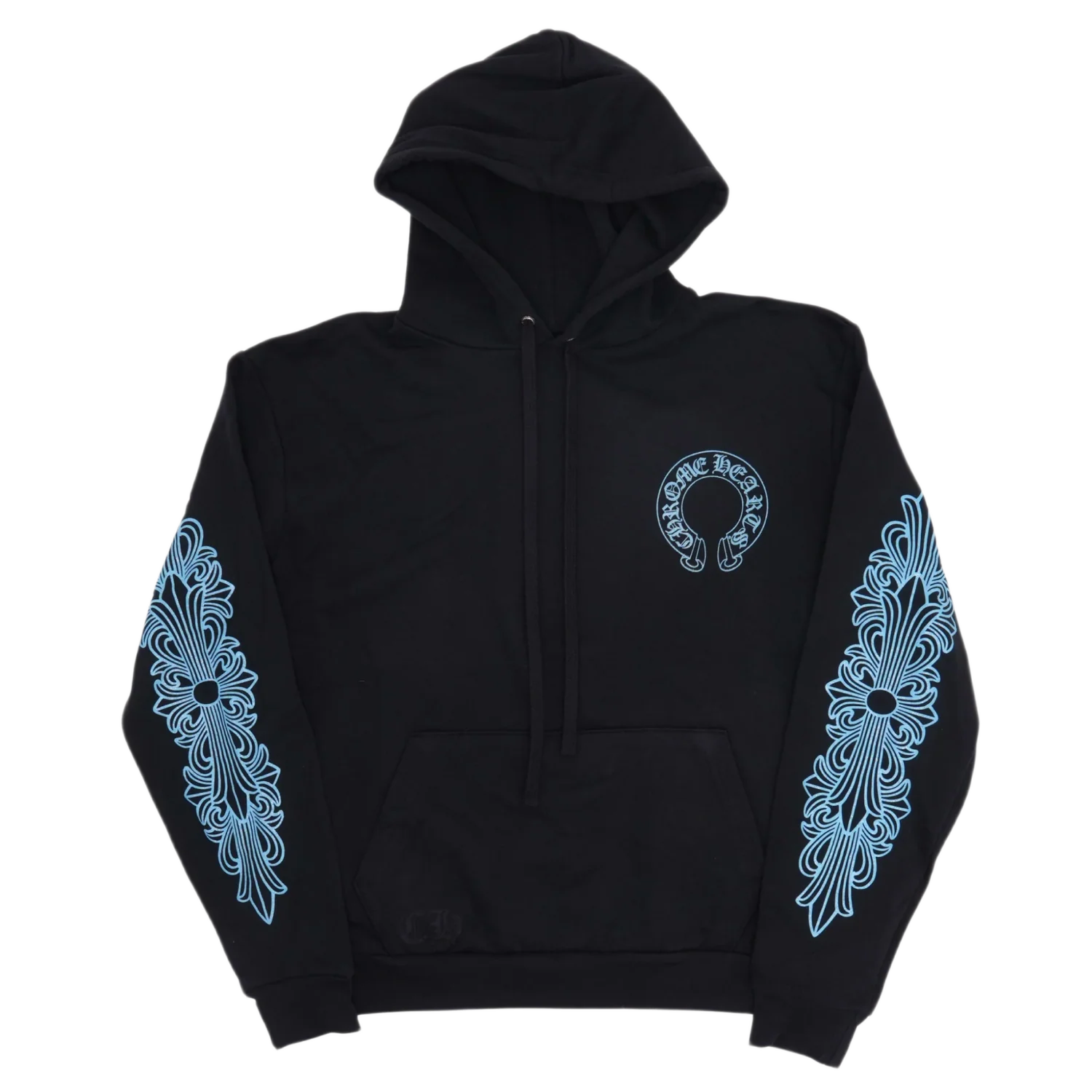 Chrome Hearts Friends and Family 'Light Blue Glitter' Black Hoodie